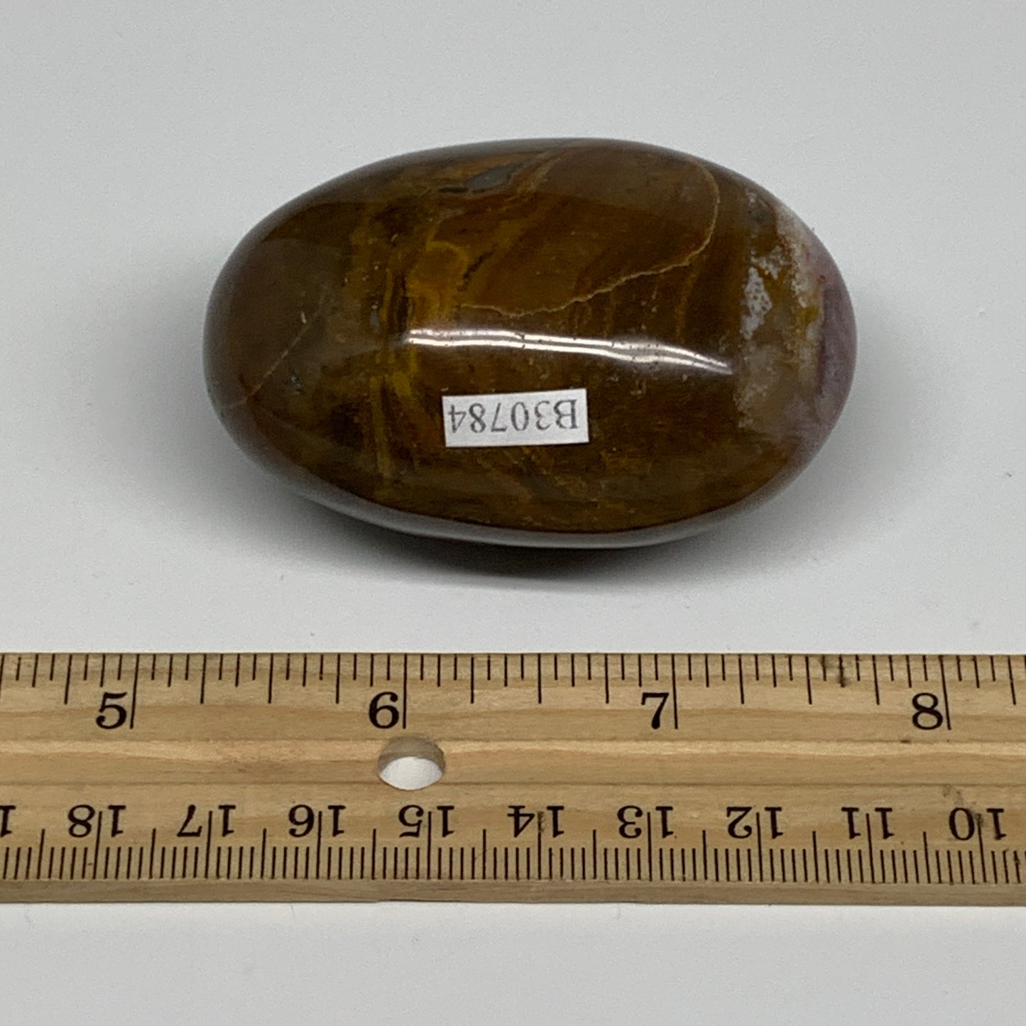 130.7g, 2.5"x1.6"x1.4" Natural Ocean Jasper Palm-Stone Orbicular Jasper, B30784