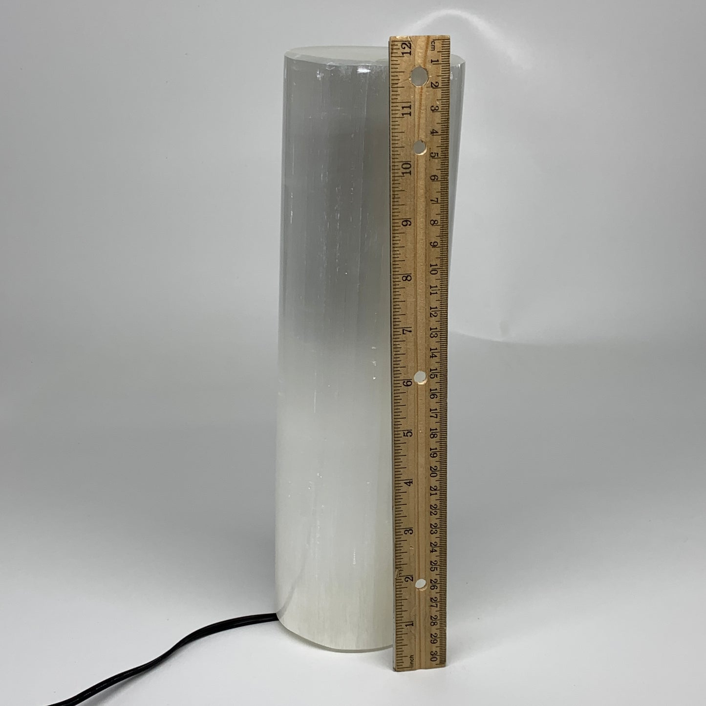 11.7"x3.5" Cylinder Selenite (Satin Spar) Lamp Tower W/Chord, B35749