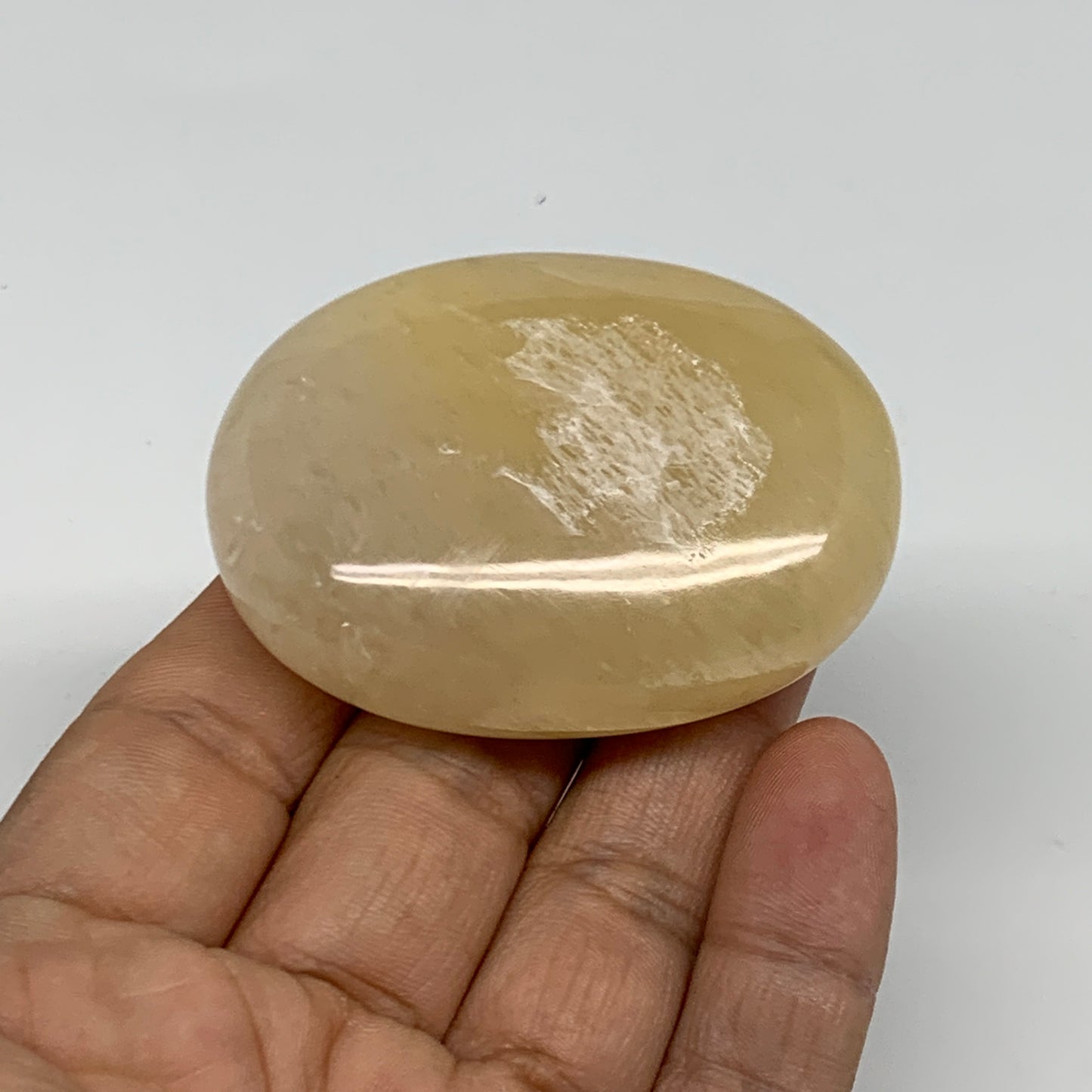 83.3g, 2.3"x1.7"x0.8", Yellow Aventurine Palm-Stone Crystal Stone, B35049