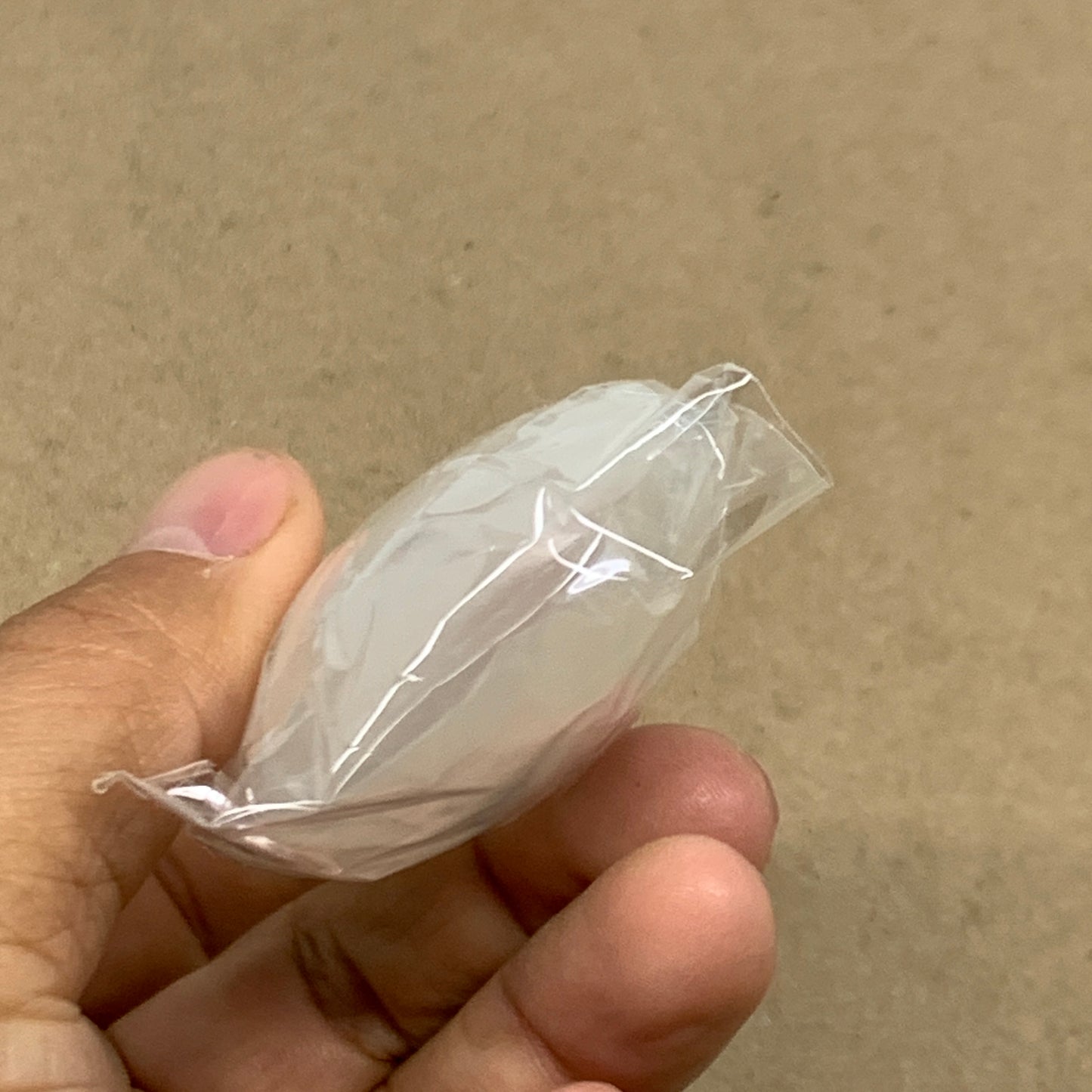 97g, 2.7"x1.9"x1", White Selenite Palmstone Crystal Pillow Reiki, B36359