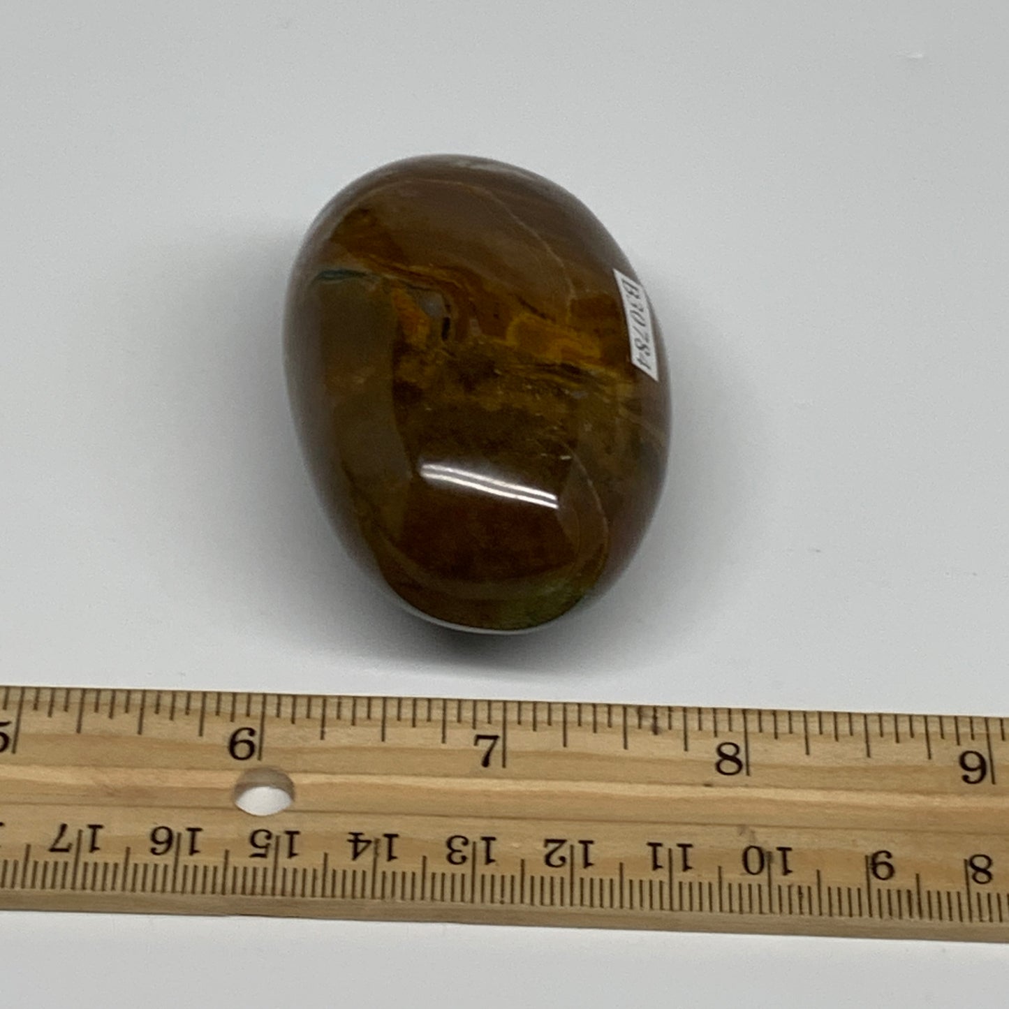 130.7g, 2.5"x1.6"x1.4" Natural Ocean Jasper Palm-Stone Orbicular Jasper, B30784