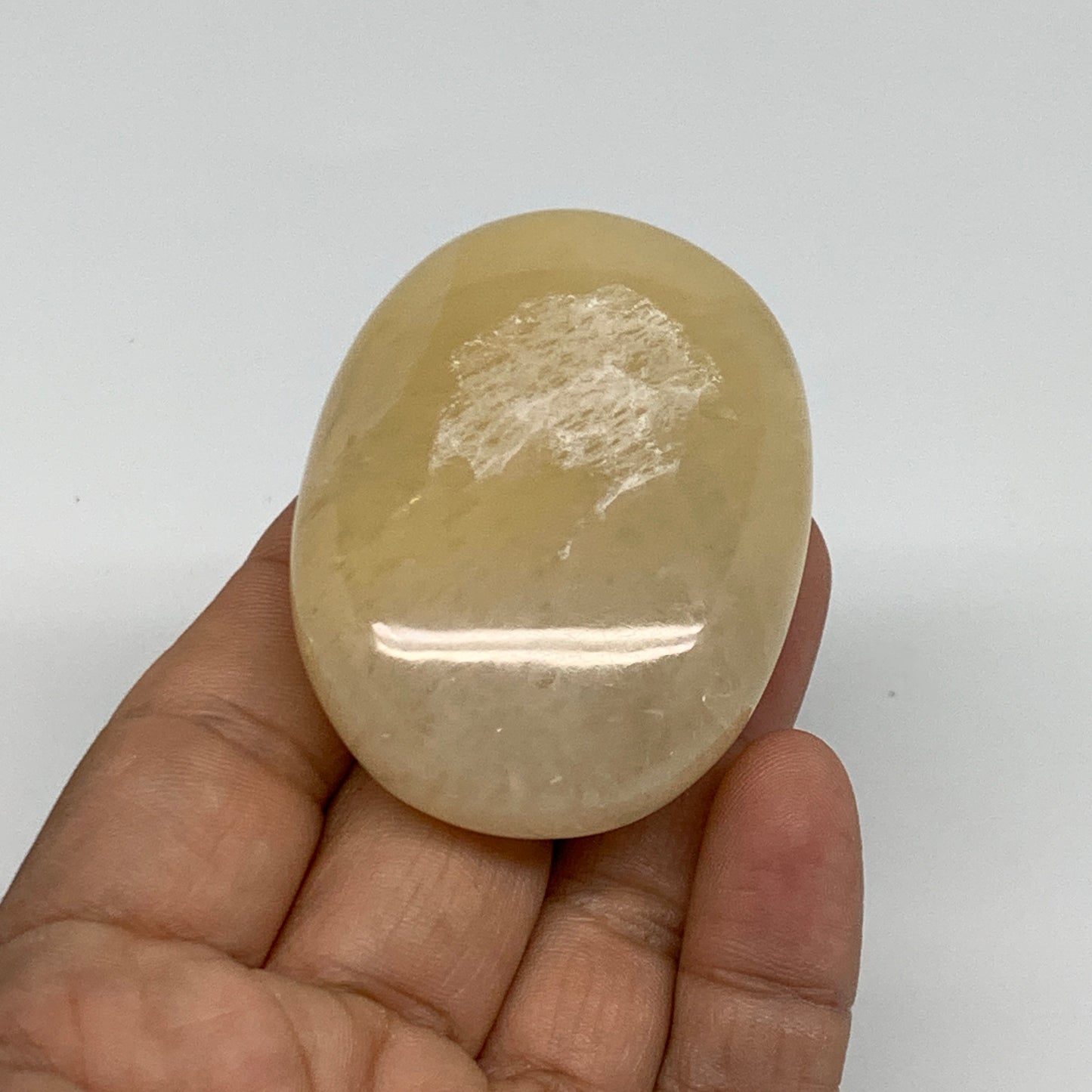 83.3g, 2.3"x1.7"x0.8", Yellow Aventurine Palm-Stone Crystal Stone, B35049