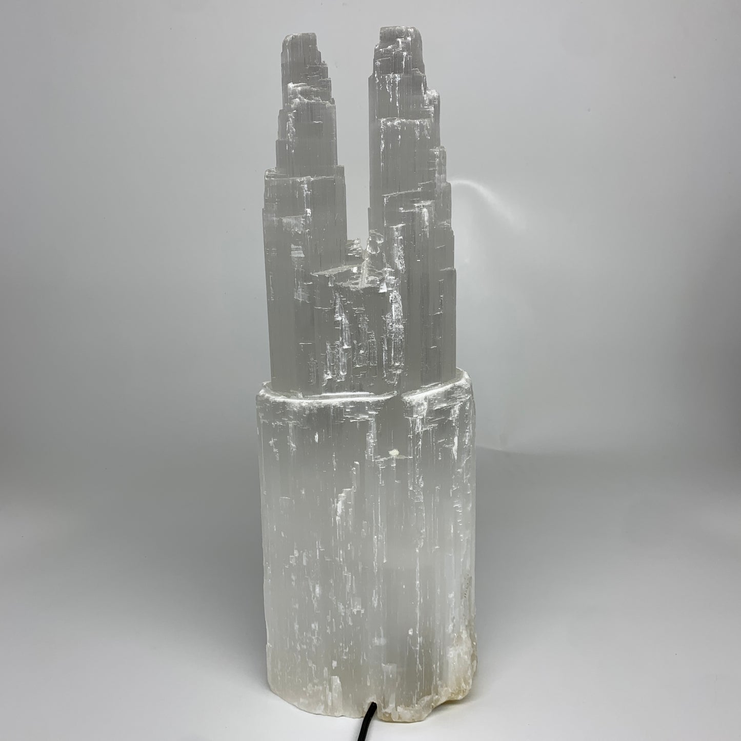 15.8"x5.2"x3.3" Rough Selenite (Satin Spar) Lamp Tower W/Chord, B35749