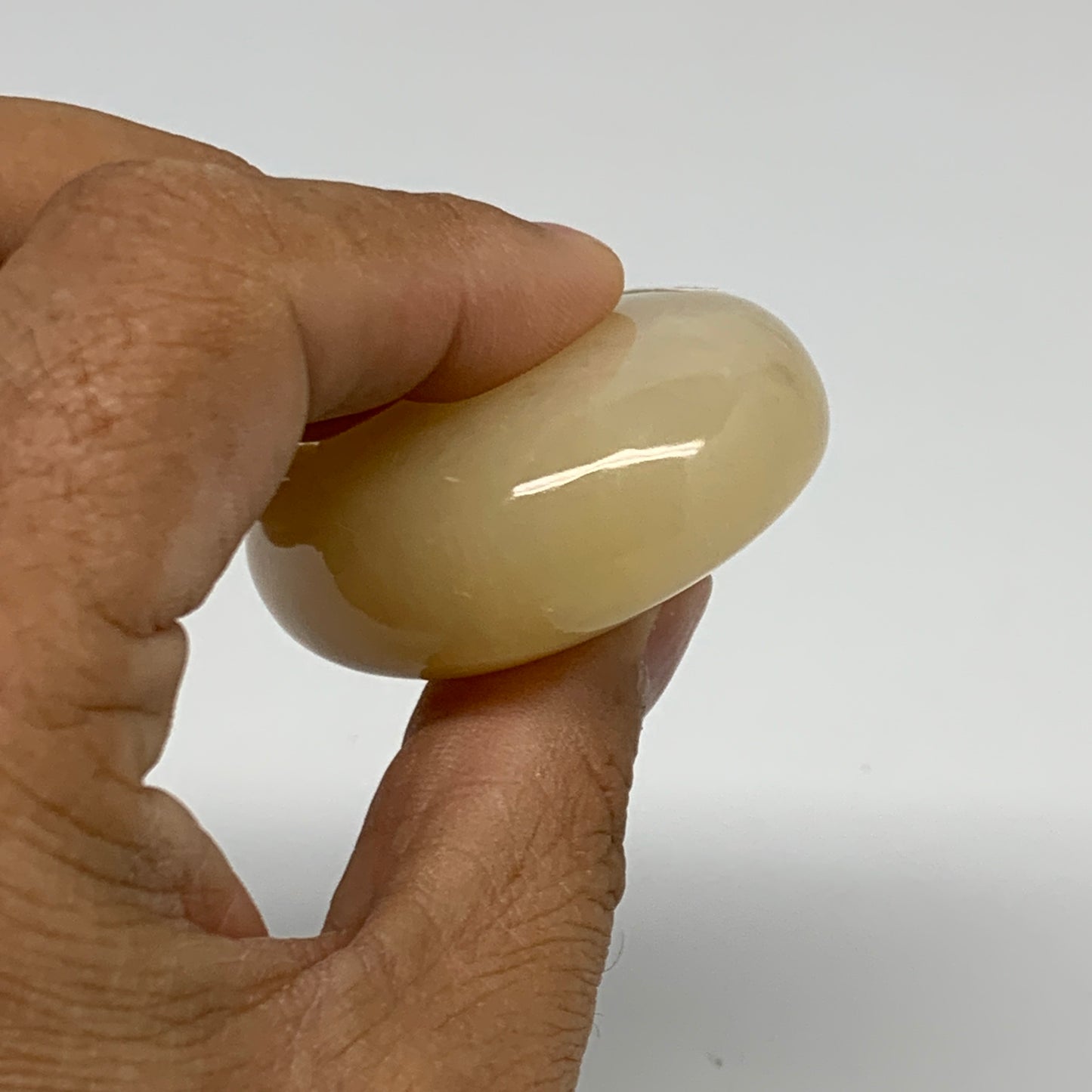 83.3g, 2.3"x1.7"x0.8", Yellow Aventurine Palm-Stone Crystal Stone, B35049