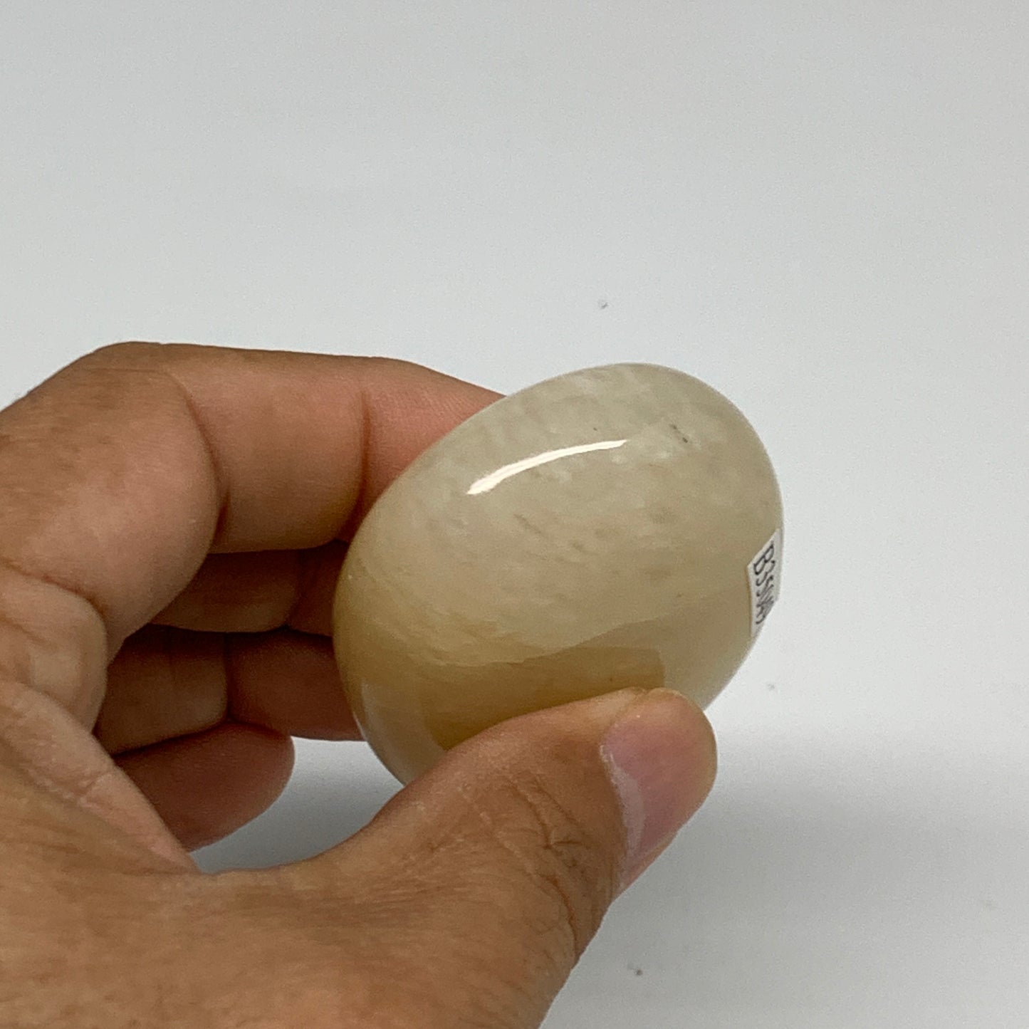 83.3g, 2.3"x1.7"x0.8", Yellow Aventurine Palm-Stone Crystal Stone, B35049
