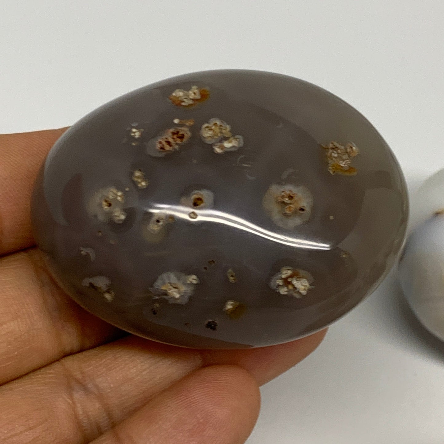 2.2 lbs, 13 pcs, 1.7"-2.2", Natural Orca Agate Palm-Stone Polished, B27831