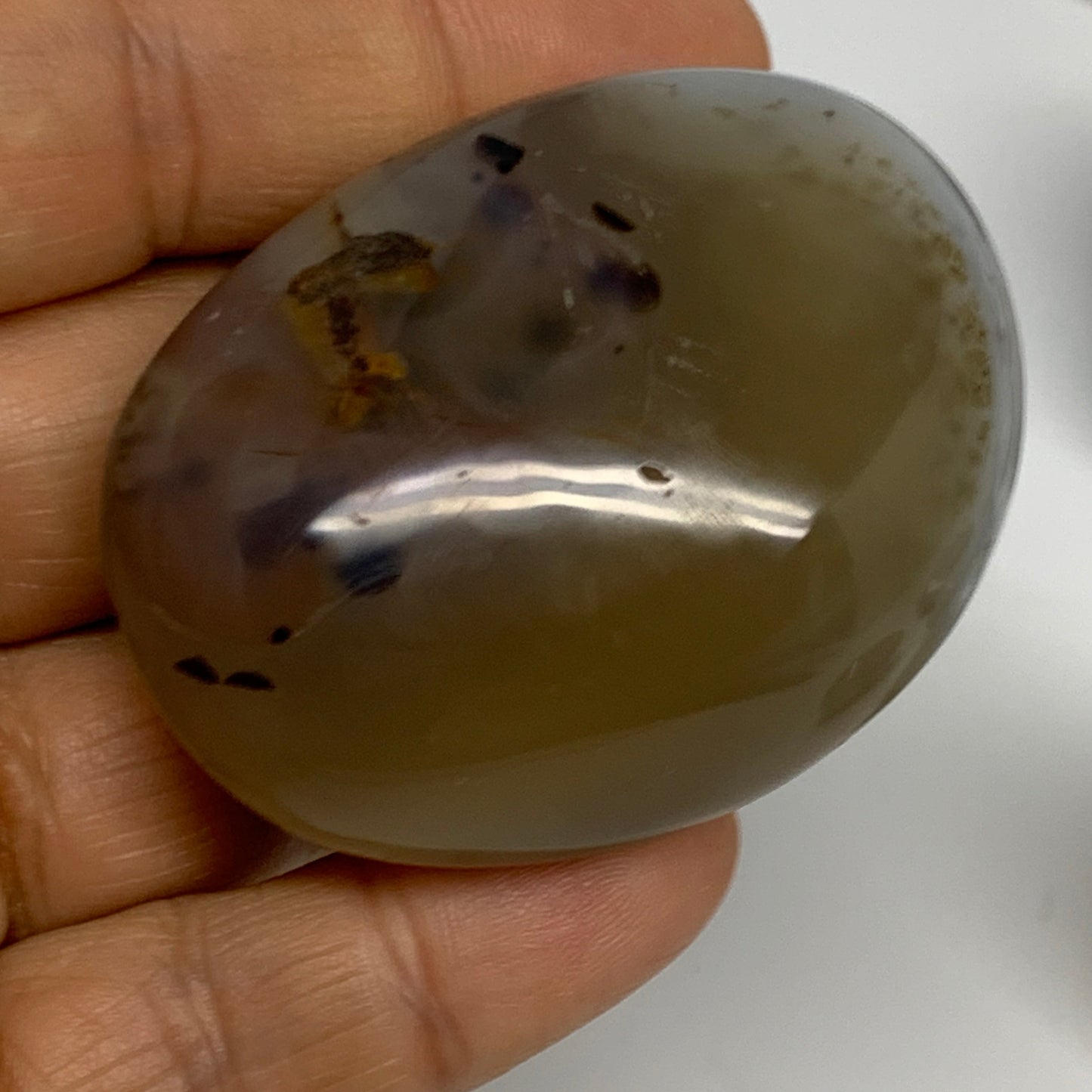 2.2 lbs, 13 pcs, 1.7"-2.2", Natural Orca Agate Palm-Stone Polished, B27831