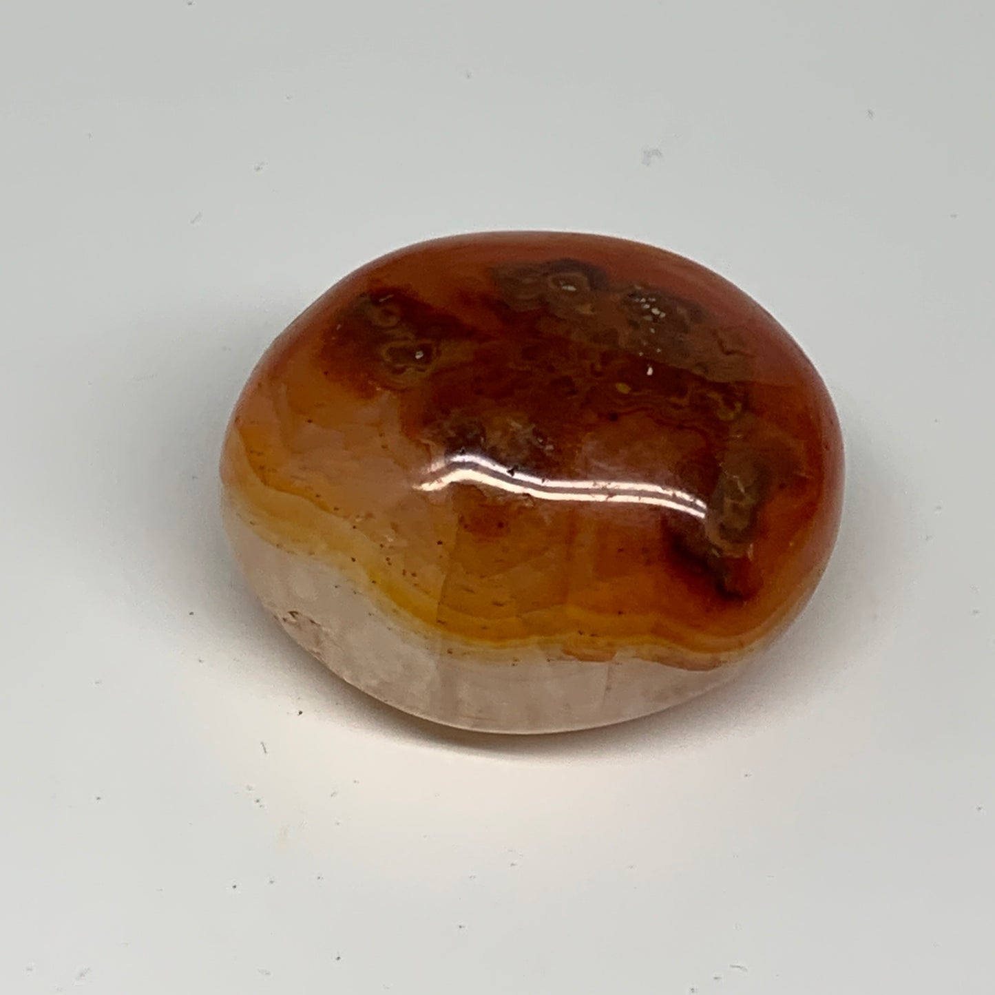 131.9g,2.2"x1.9"x1.3", Red Carnelian Palm-Stone Gem Crystal Polished, B28587