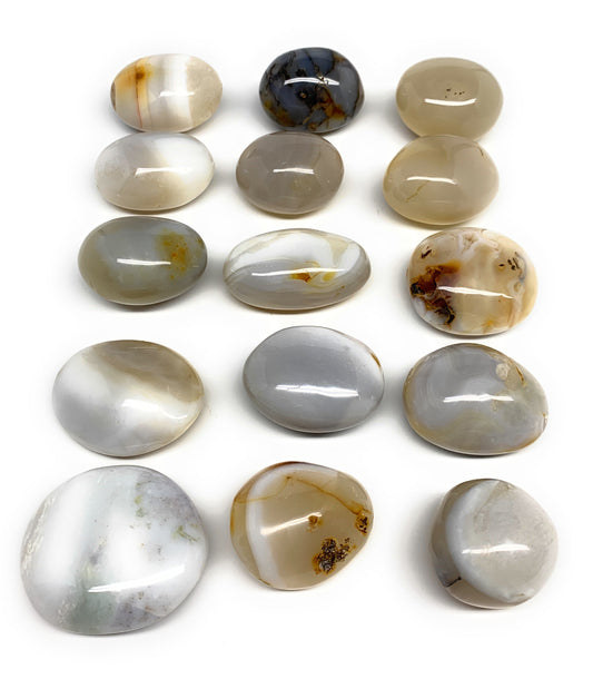 2.2 lbs, 15 pcs, 1.4"-2.2", Natural Orca Agate Palm-Stone Polished, B27832