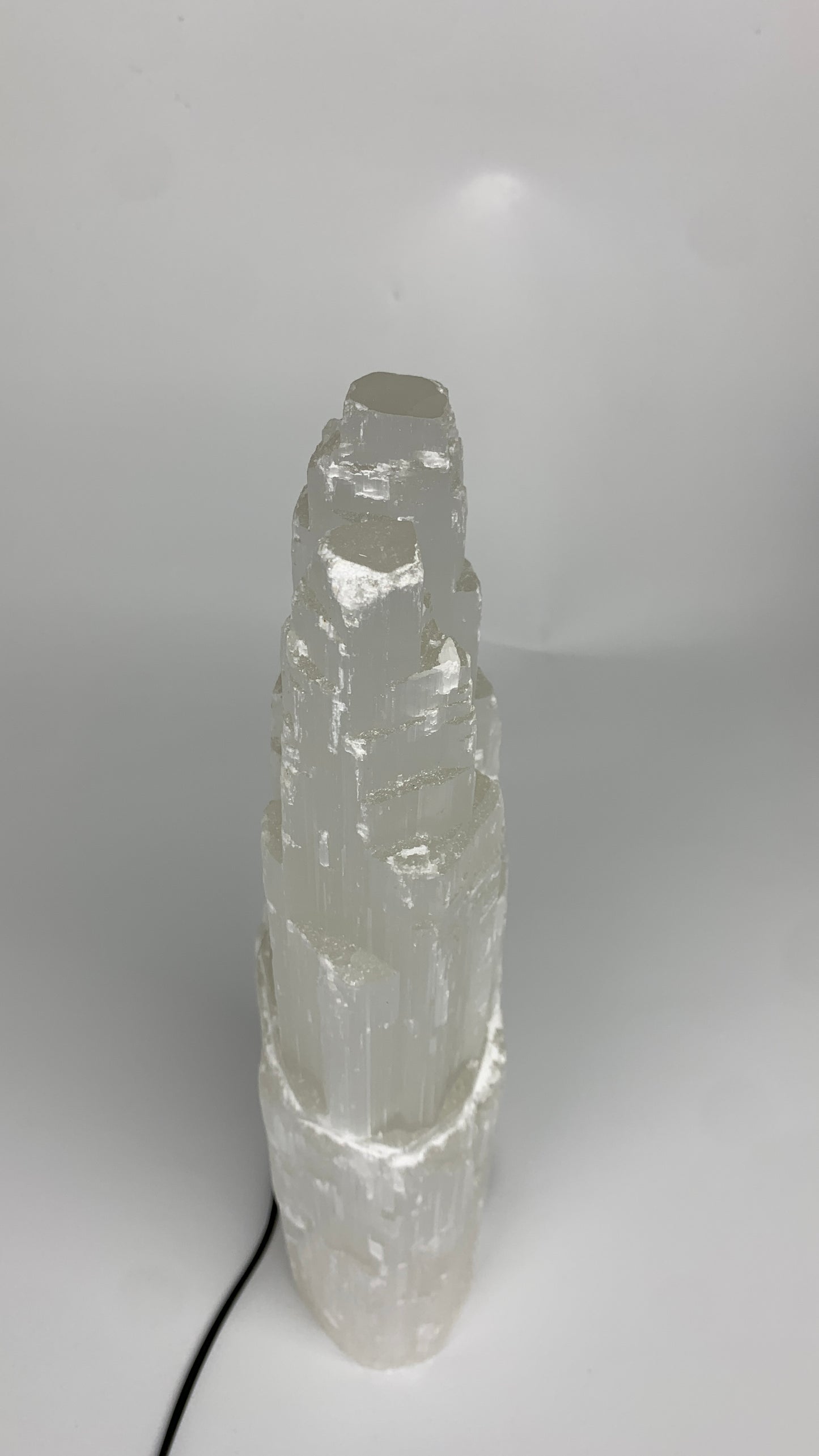 15.8"x5.2"x3.3" Rough Selenite (Satin Spar) Lamp Tower W/Chord, B35749
