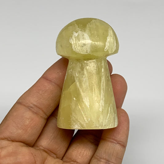 108.6g, 2.3"x1.3" Natural Lemon Calcite Mushroom Gemstone @Pakistan, B31639