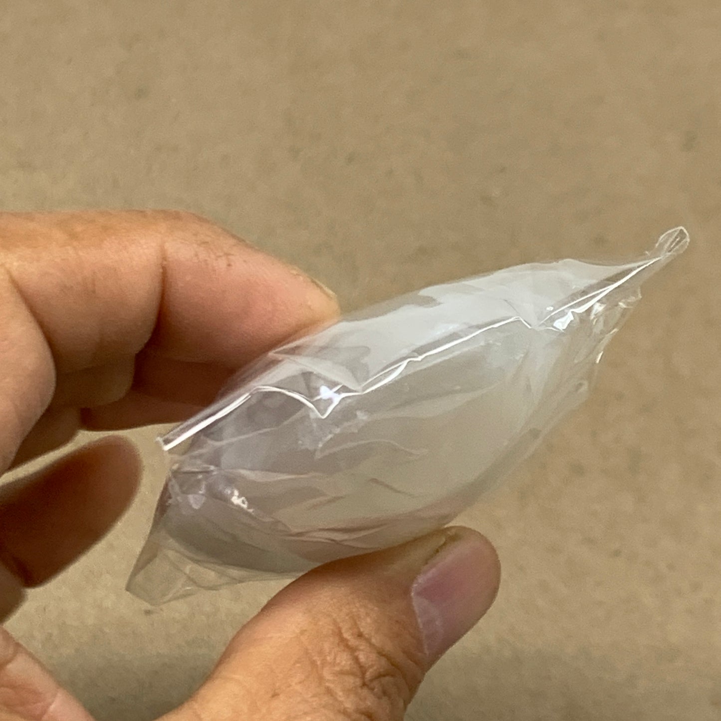 100g, 2.8"x1.9"x1", White Selenite Palmstone Crystal Pillow Reiki, B36360