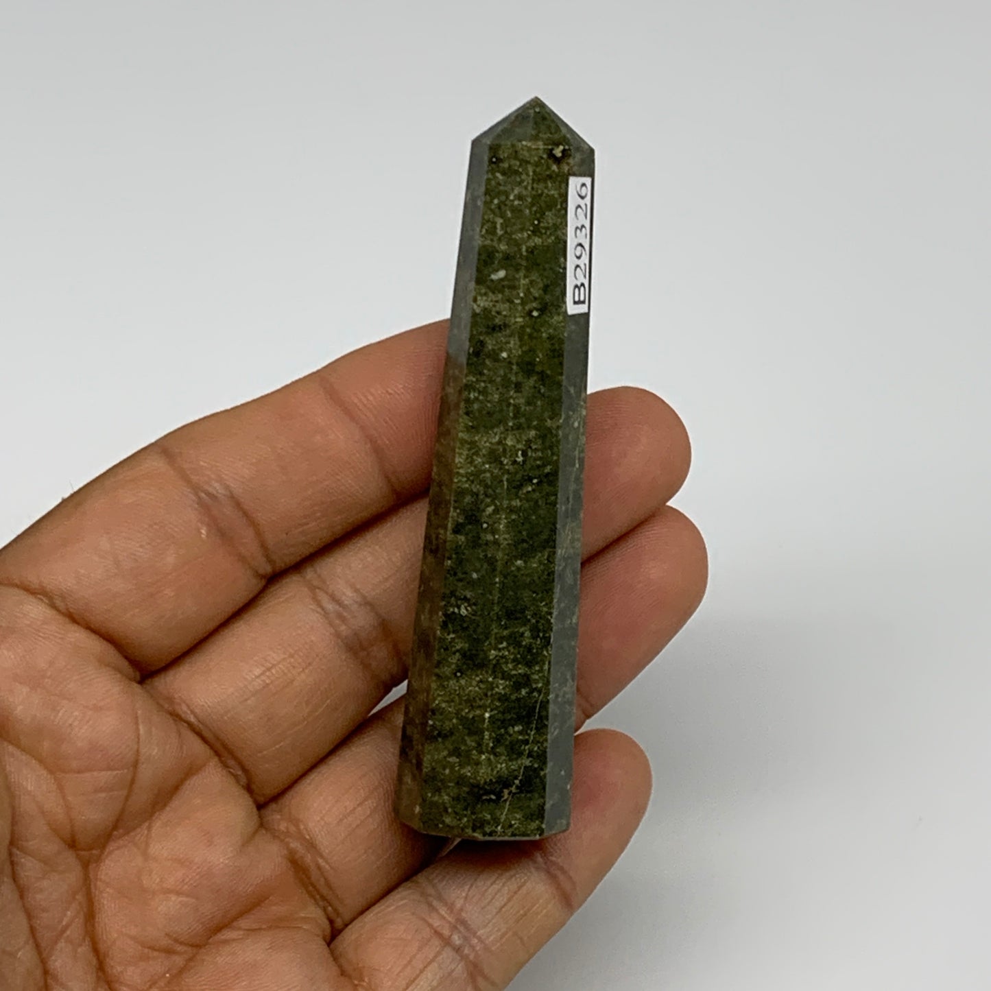 49.9g, 3.1"x0.7",  Natural Vasonite Tower Point Crystal from India, B29326
