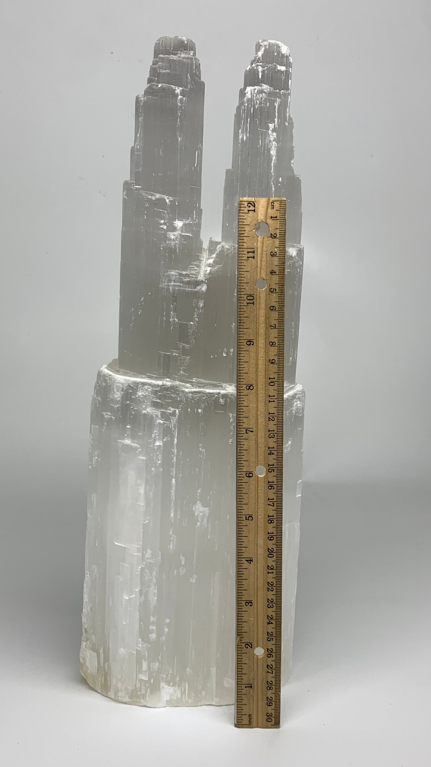 15.8"x5.2"x3.3" Rough Selenite (Satin Spar) Lamp Tower W/Chord, B35749
