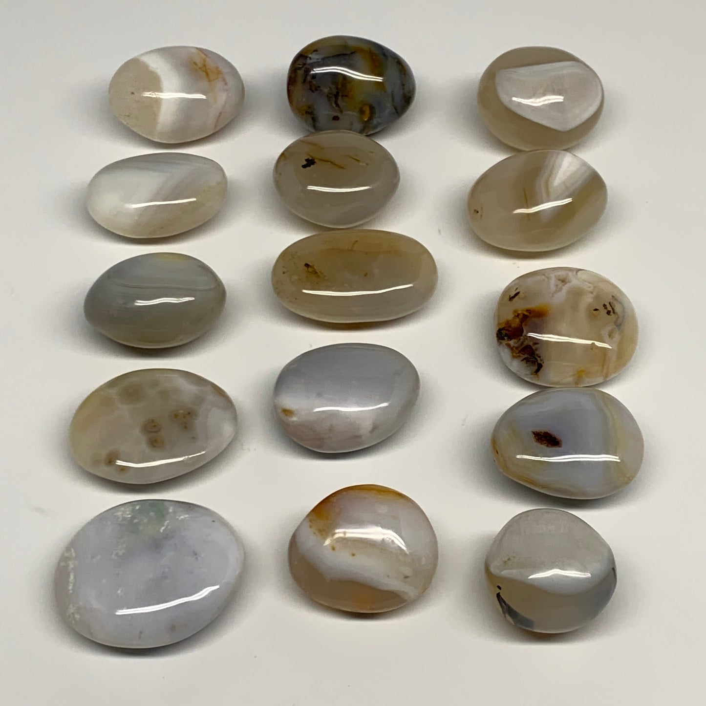 2.2 lbs, 15 pcs, 1.4"-2.2", Natural Orca Agate Palm-Stone Polished, B27832
