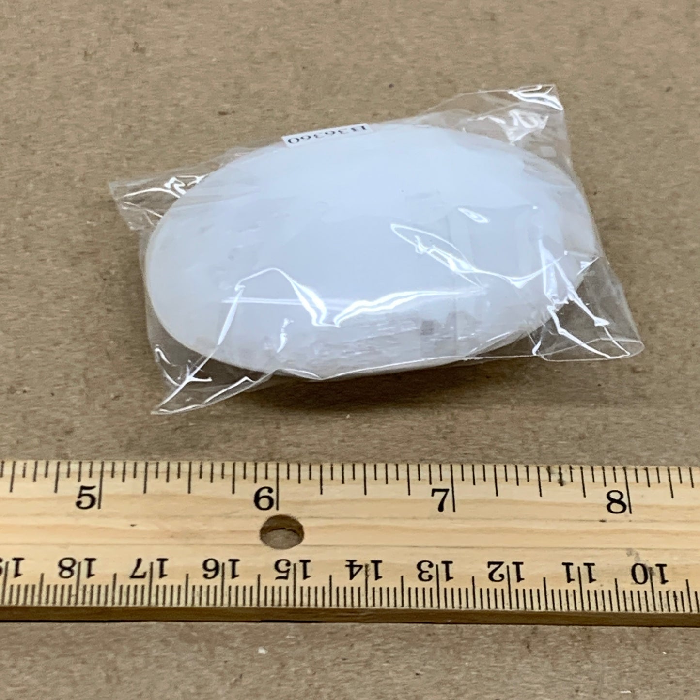 100g, 2.8"x1.9"x1", White Selenite Palmstone Crystal Pillow Reiki, B36360
