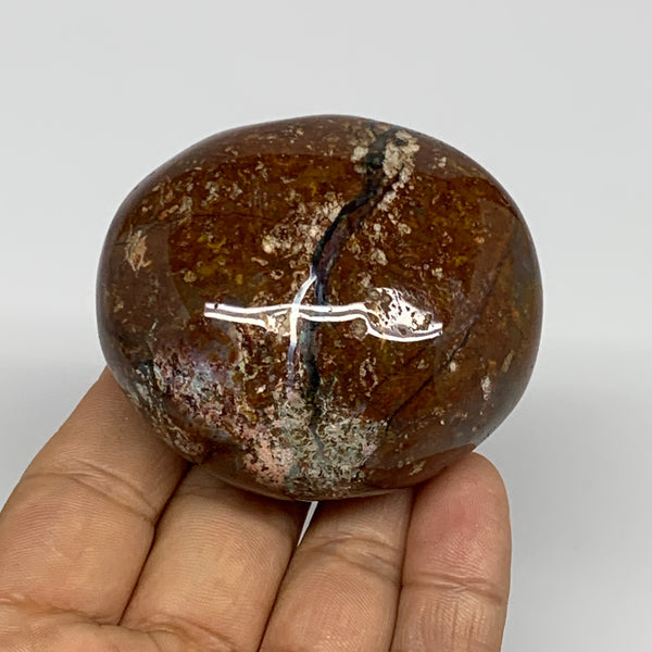 177.6g, 2.4"x2.2"x1.4" Natural Ocean Jasper Palm-Stone Orbicular Jasper, B30782