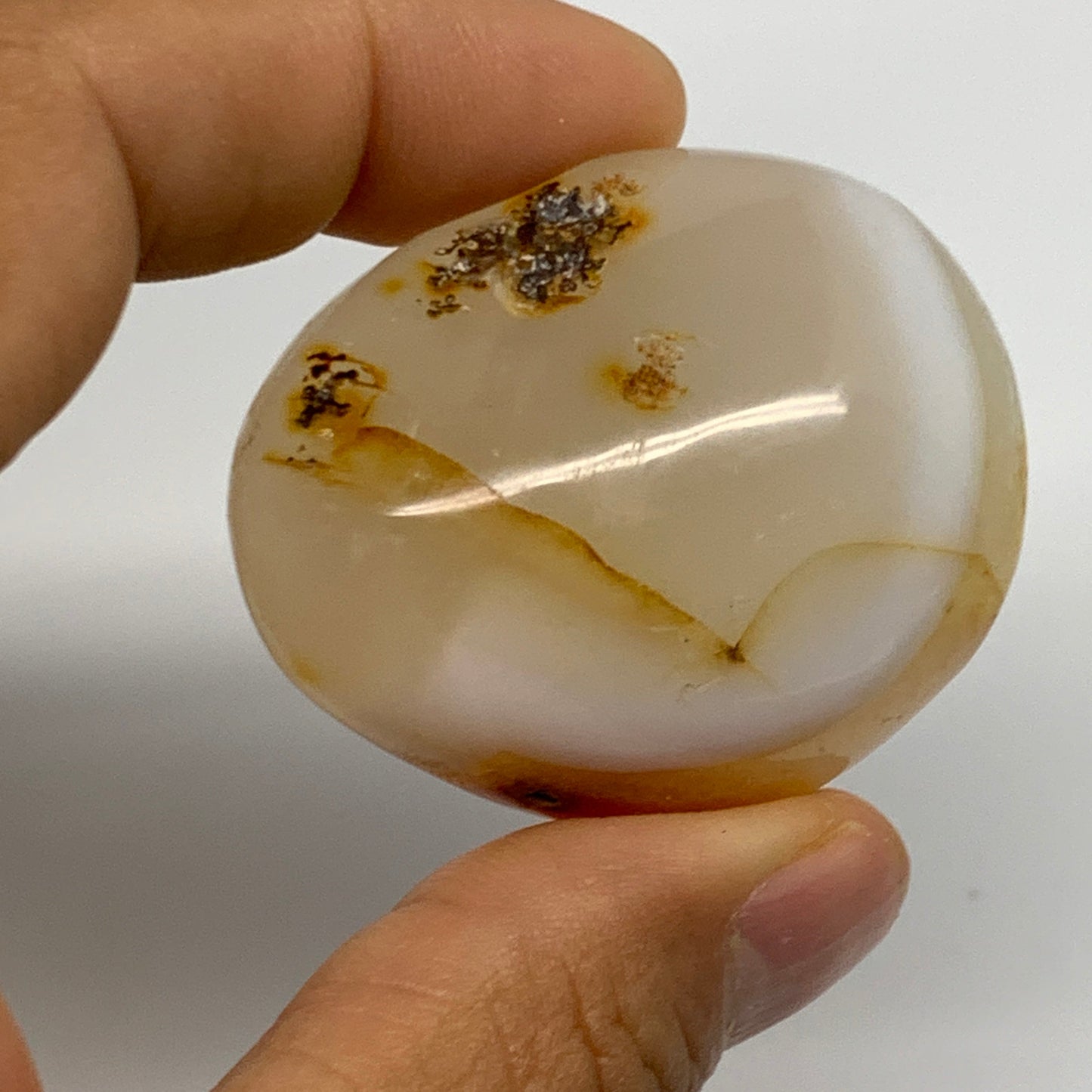 2.2 lbs, 15 pcs, 1.4"-2.2", Natural Orca Agate Palm-Stone Polished, B27832