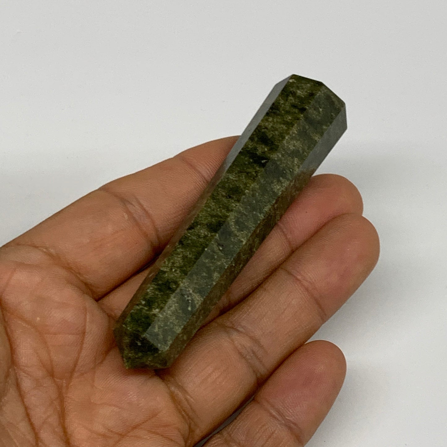 49.9g, 3.1"x0.7",  Natural Vasonite Tower Point Crystal from India, B29326
