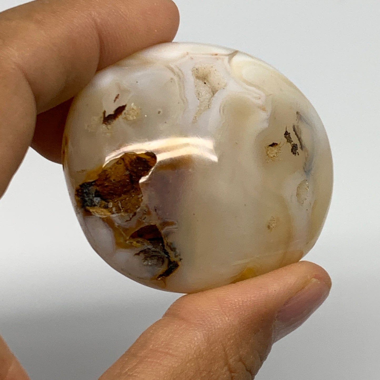 2.2 lbs, 15 pcs, 1.4"-2.2", Natural Orca Agate Palm-Stone Polished, B27832