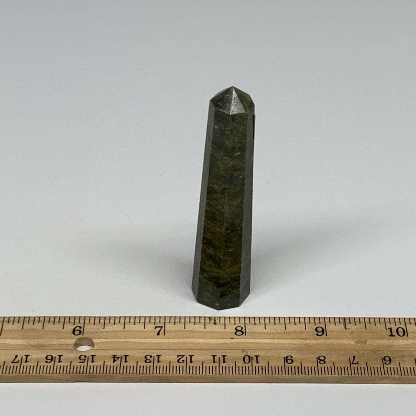 49.9g, 3.1"x0.7",  Natural Vasonite Tower Point Crystal from India, B29326