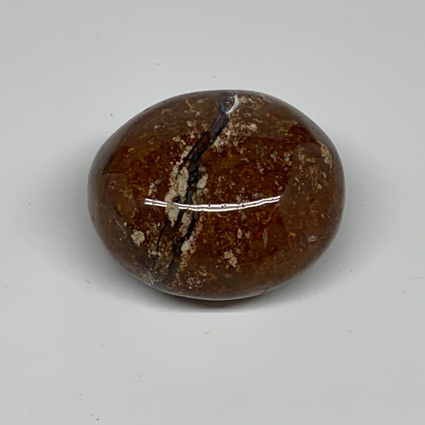 177.6g, 2.4"x2.2"x1.4" Natural Ocean Jasper Palm-Stone Orbicular Jasper, B30782