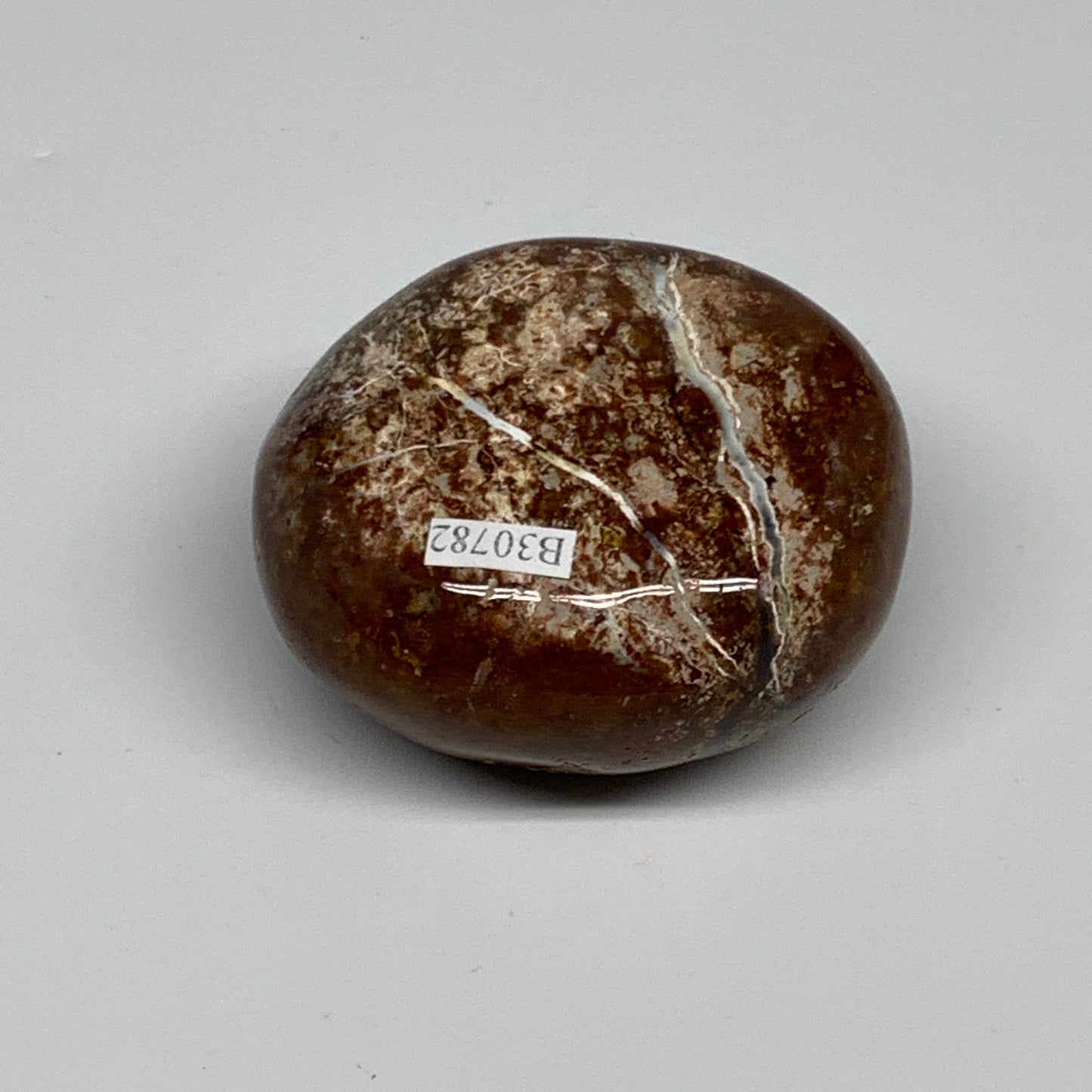 177.6g, 2.4"x2.2"x1.4" Natural Ocean Jasper Palm-Stone Orbicular Jasper, B30782
