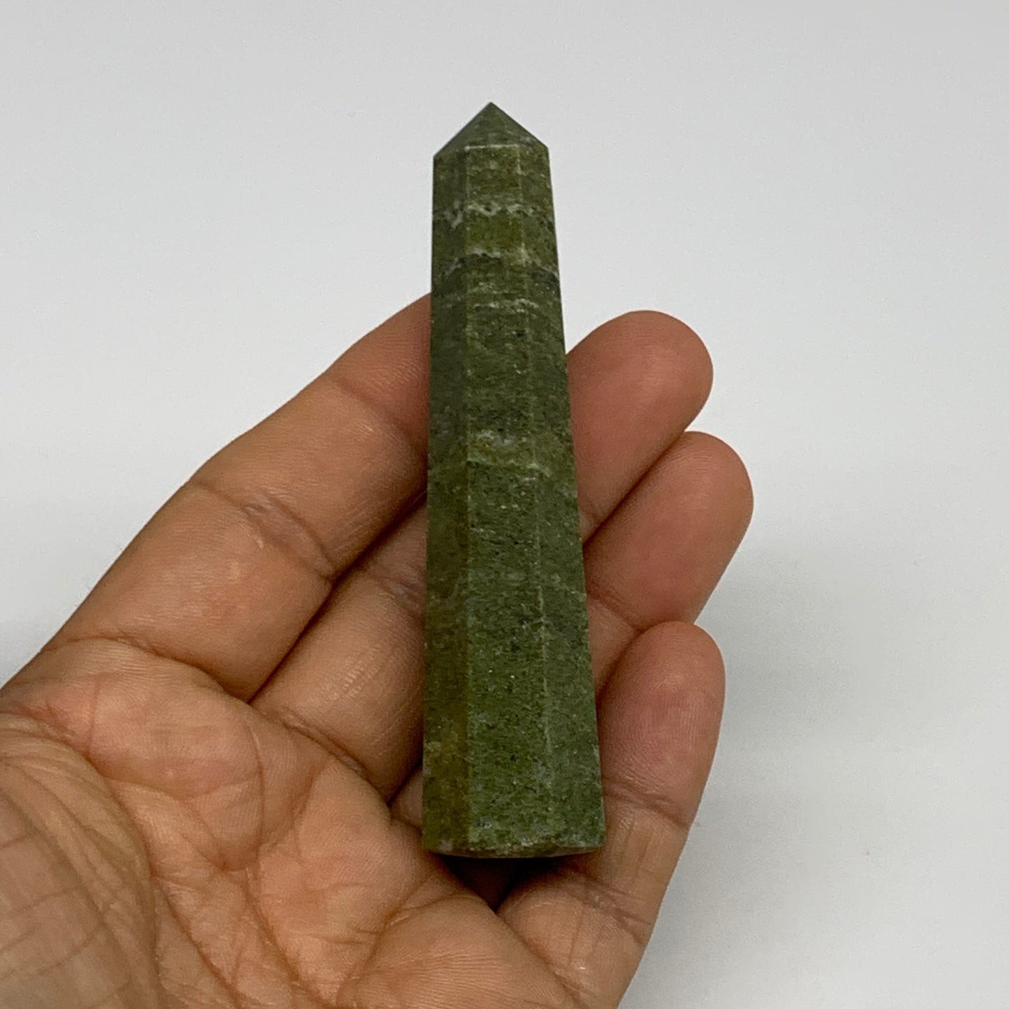 52.9g, 3.2"x0.7",  Natural Vasonite Tower Point Crystal from India, B29327