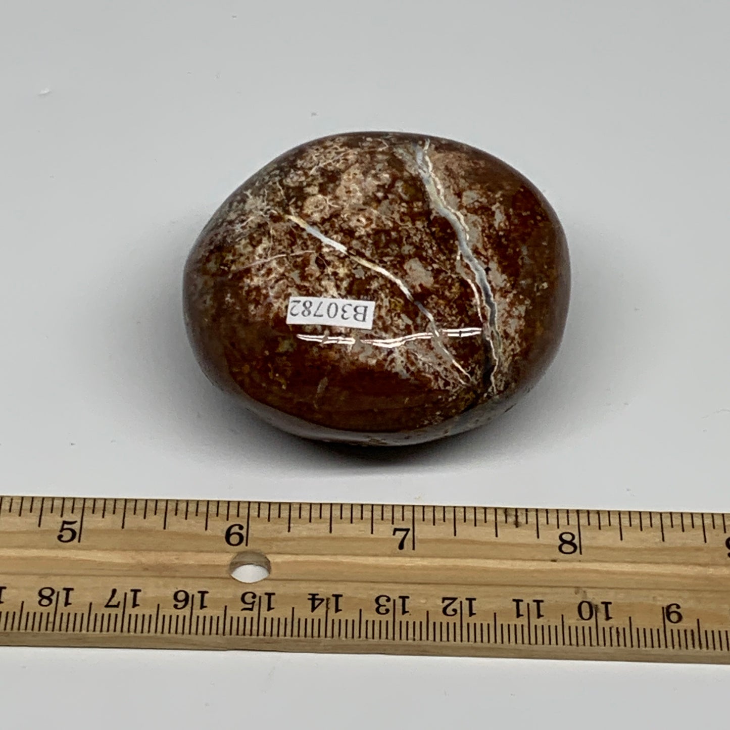 177.6g, 2.4"x2.2"x1.4" Natural Ocean Jasper Palm-Stone Orbicular Jasper, B30782