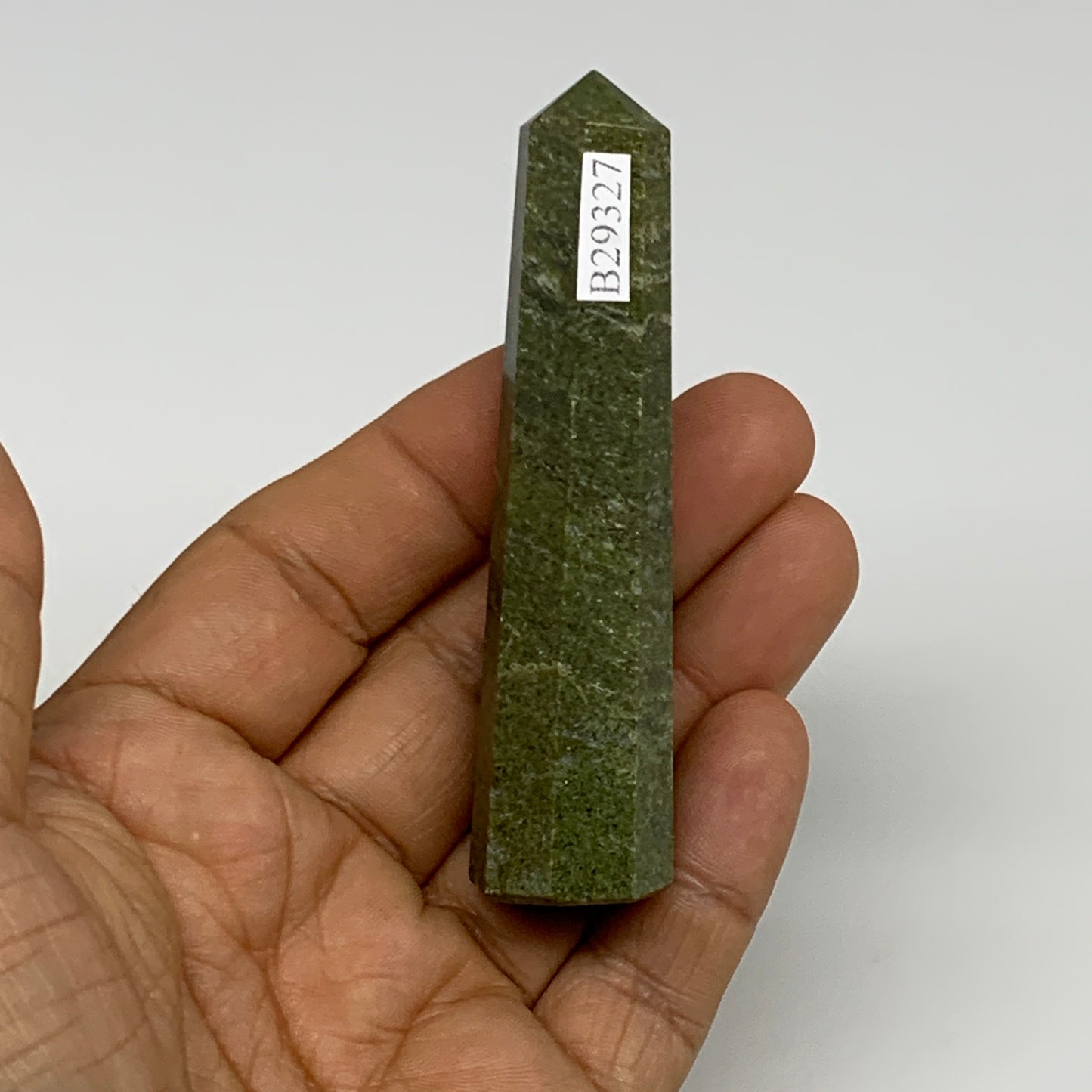 52.9g, 3.2"x0.7",  Natural Vasonite Tower Point Crystal from India, B29327