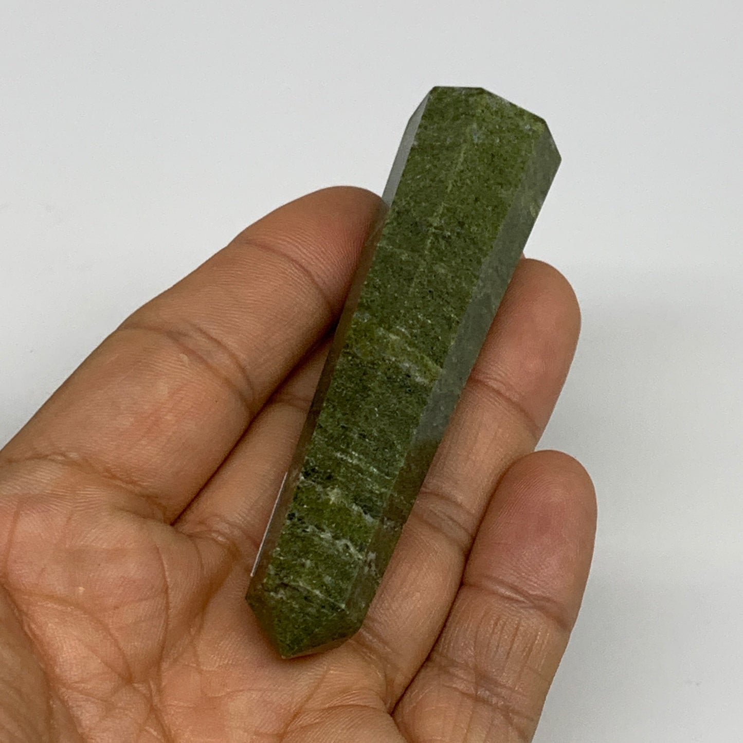 52.9g, 3.2"x0.7",  Natural Vasonite Tower Point Crystal from India, B29327