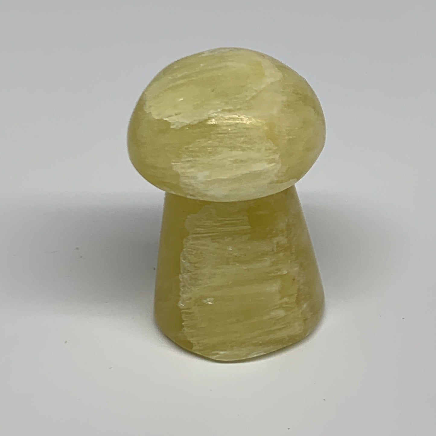 123.1g, 2.3"x1.4" Natural Lemon Calcite Mushroom Gemstone @Pakistan, B31640