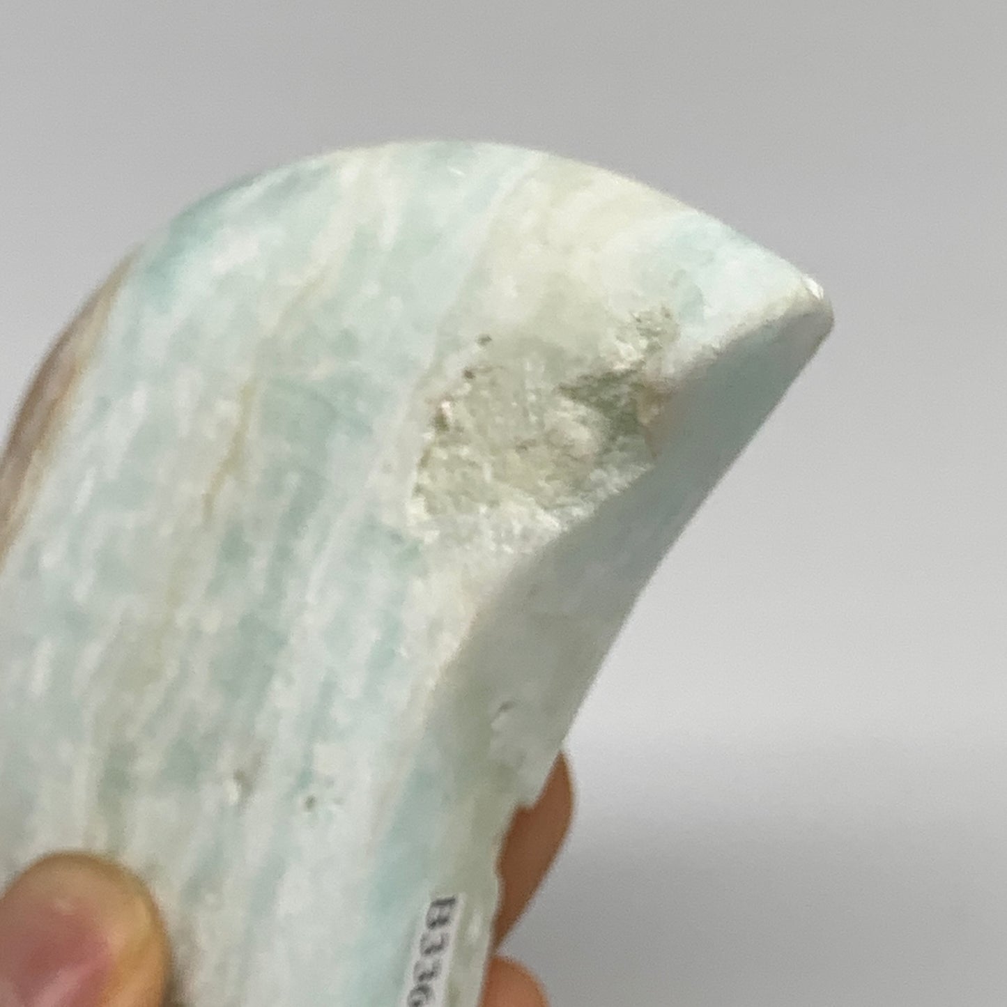 186.4g, 3.5"x2"x0.8", Caribbean Calcite Moon Crescent Gemstone, B33625