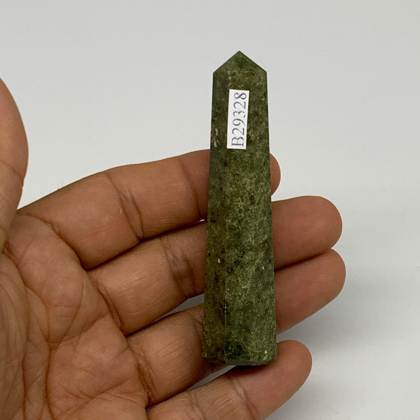 46.1g, 3"x0.7",  Natural Vasonite Tower Point Crystal from India, B29328