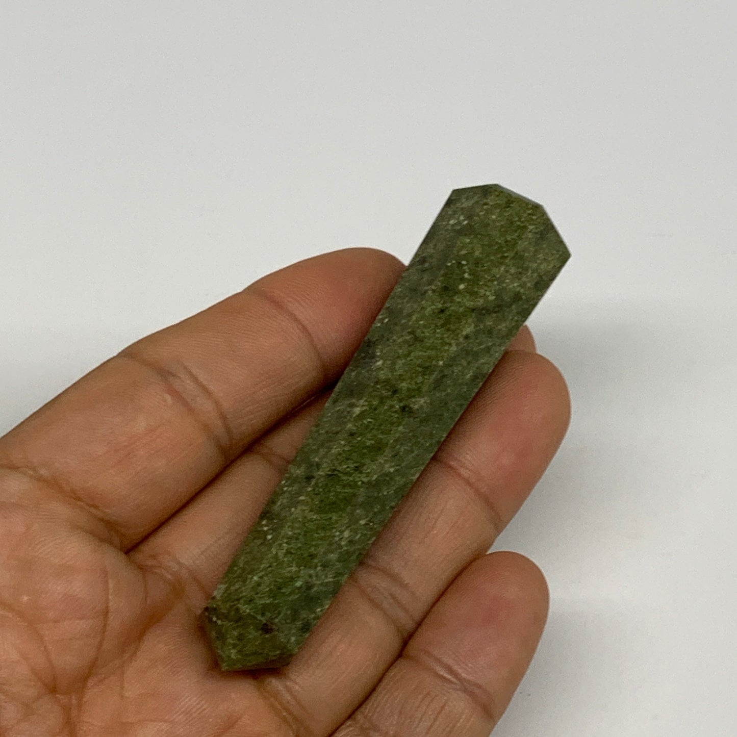 46.1g, 3"x0.7",  Natural Vasonite Tower Point Crystal from India, B29328