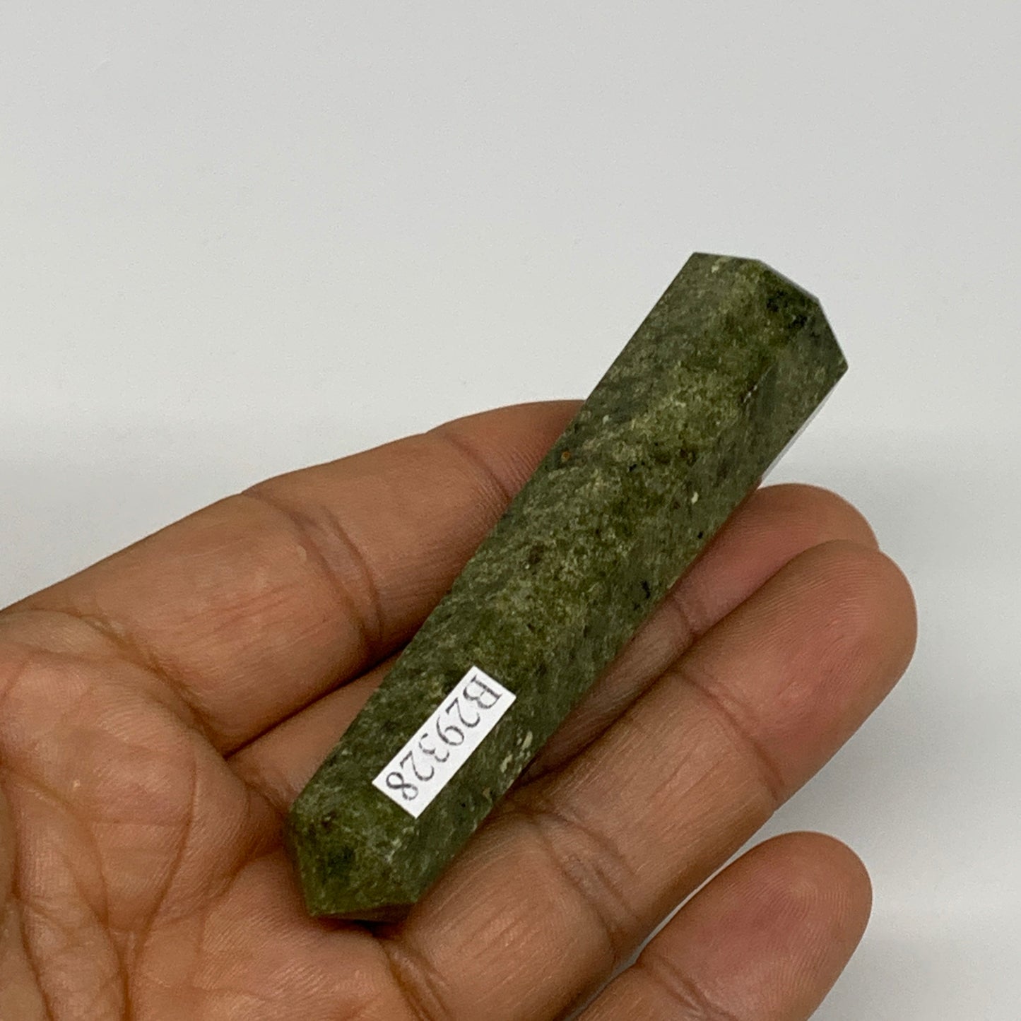 46.1g, 3"x0.7",  Natural Vasonite Tower Point Crystal from India, B29328