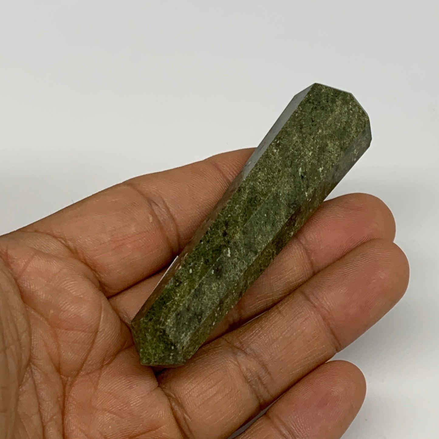 46.1g, 3"x0.7",  Natural Vasonite Tower Point Crystal from India, B29328