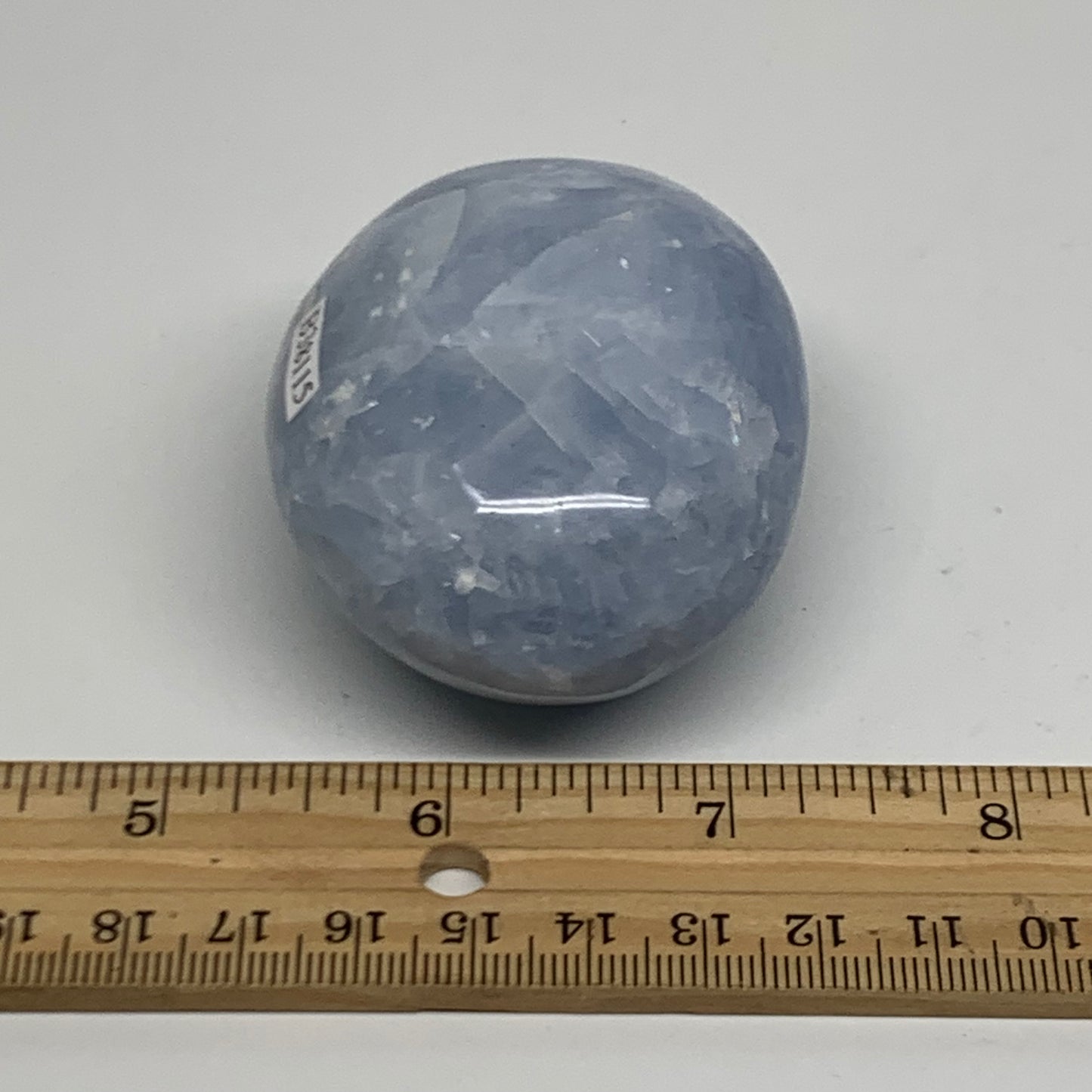 175.7g, 2.6"x2"x1.4" Blue Calcite Palm-Stone Polished Tumbled, B38115