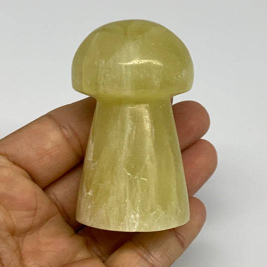 158.5g, 2.5"x1.4" Natural Lemon Calcite Mushroom Gemstone @Pakistan, B31641