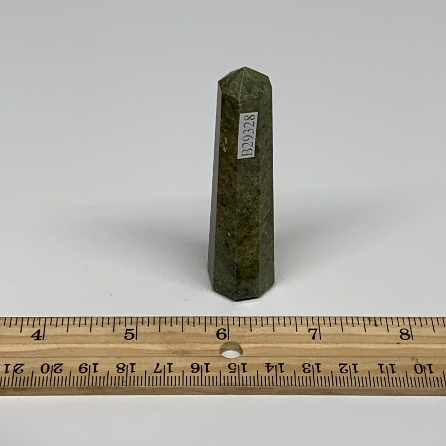 46.1g, 3"x0.7",  Natural Vasonite Tower Point Crystal from India, B29328