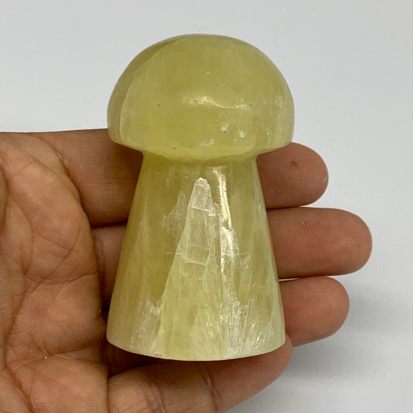 158.5g, 2.5"x1.4" Natural Lemon Calcite Mushroom Gemstone @Pakistan, B31641