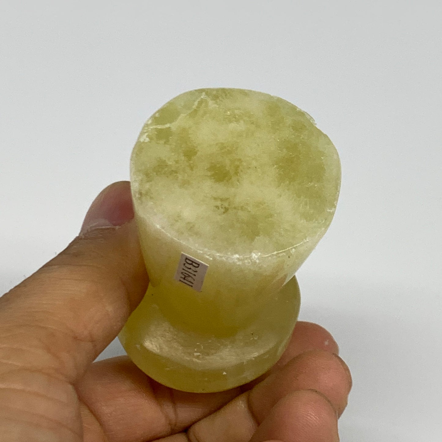 158.5g, 2.5"x1.4" Natural Lemon Calcite Mushroom Gemstone @Pakistan, B31641