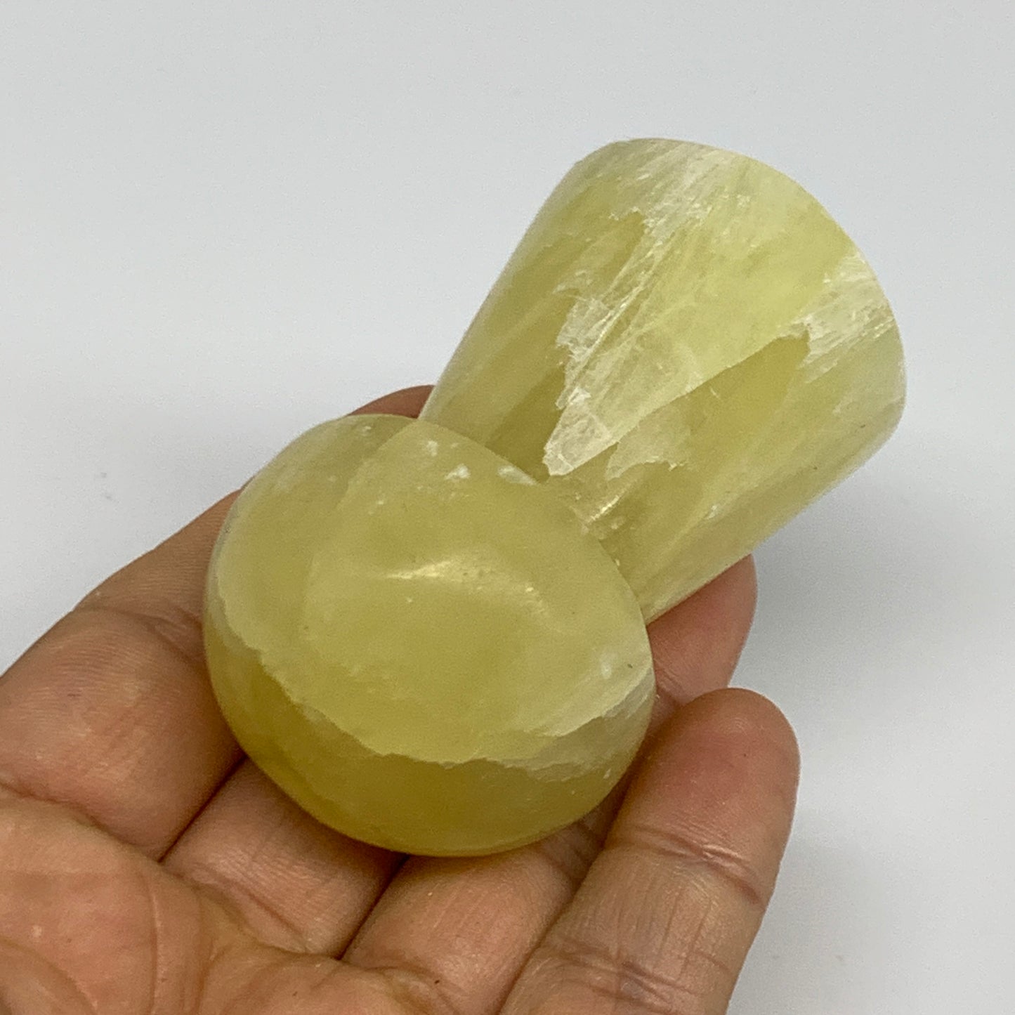 158.5g, 2.5"x1.4" Natural Lemon Calcite Mushroom Gemstone @Pakistan, B31641