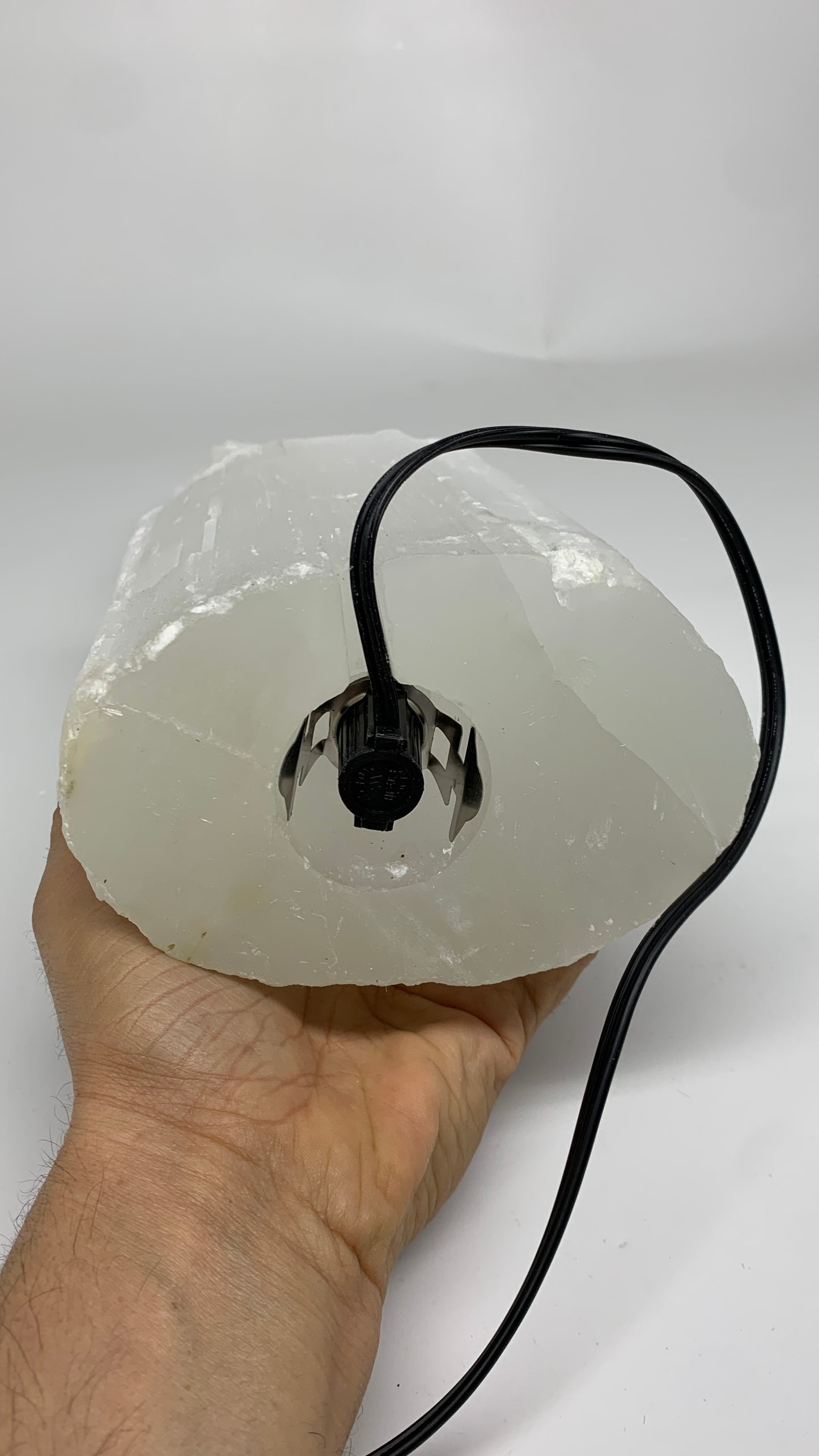 12.6 lbs, 15.8"x5.3"x3.5" Rough Selenite (Satin Spar) Lamp Tower W/Chord, B35750