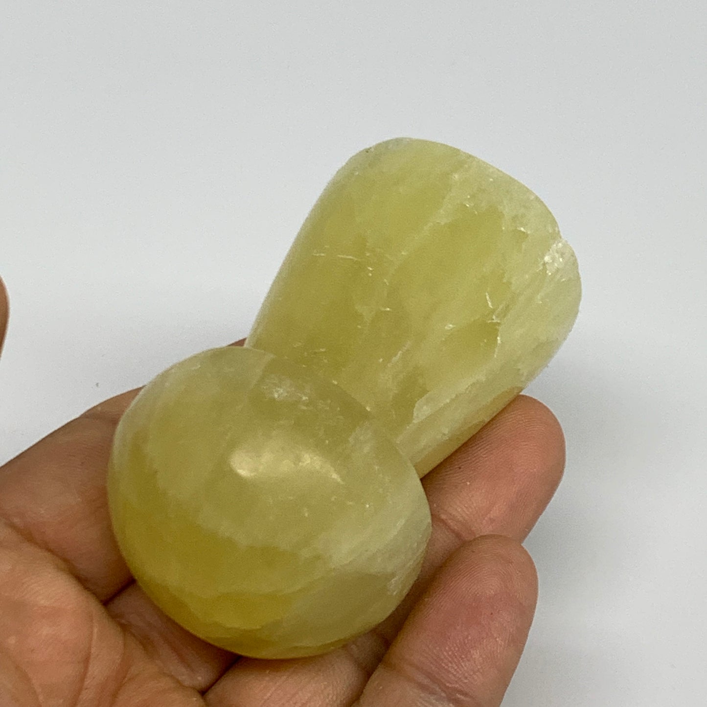 158.5g, 2.5"x1.4" Natural Lemon Calcite Mushroom Gemstone @Pakistan, B31641