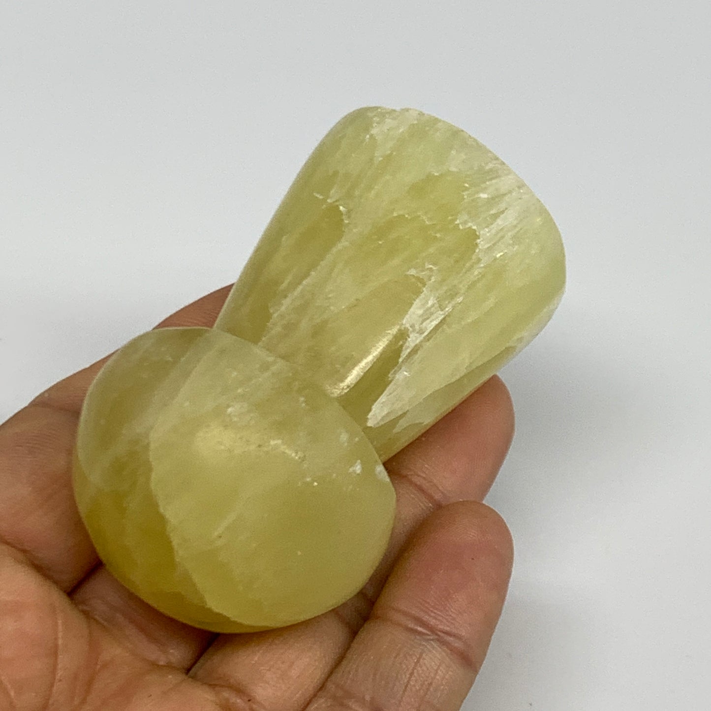 158.5g, 2.5"x1.4" Natural Lemon Calcite Mushroom Gemstone @Pakistan, B31641