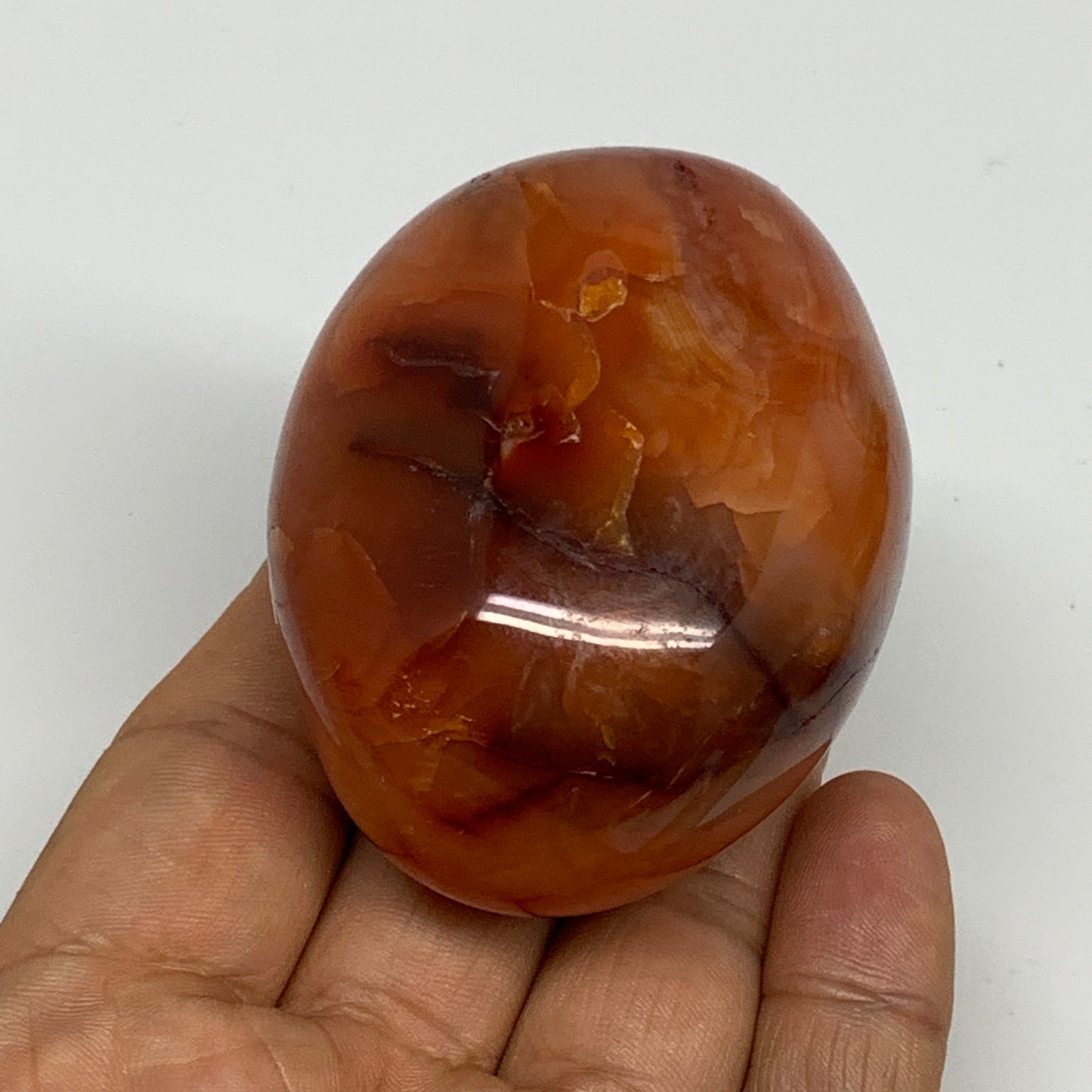 173.8g,2.5"x1.9"x1.6", Red Carnelian Palm-Stone Gem Crystal Polished, B28591