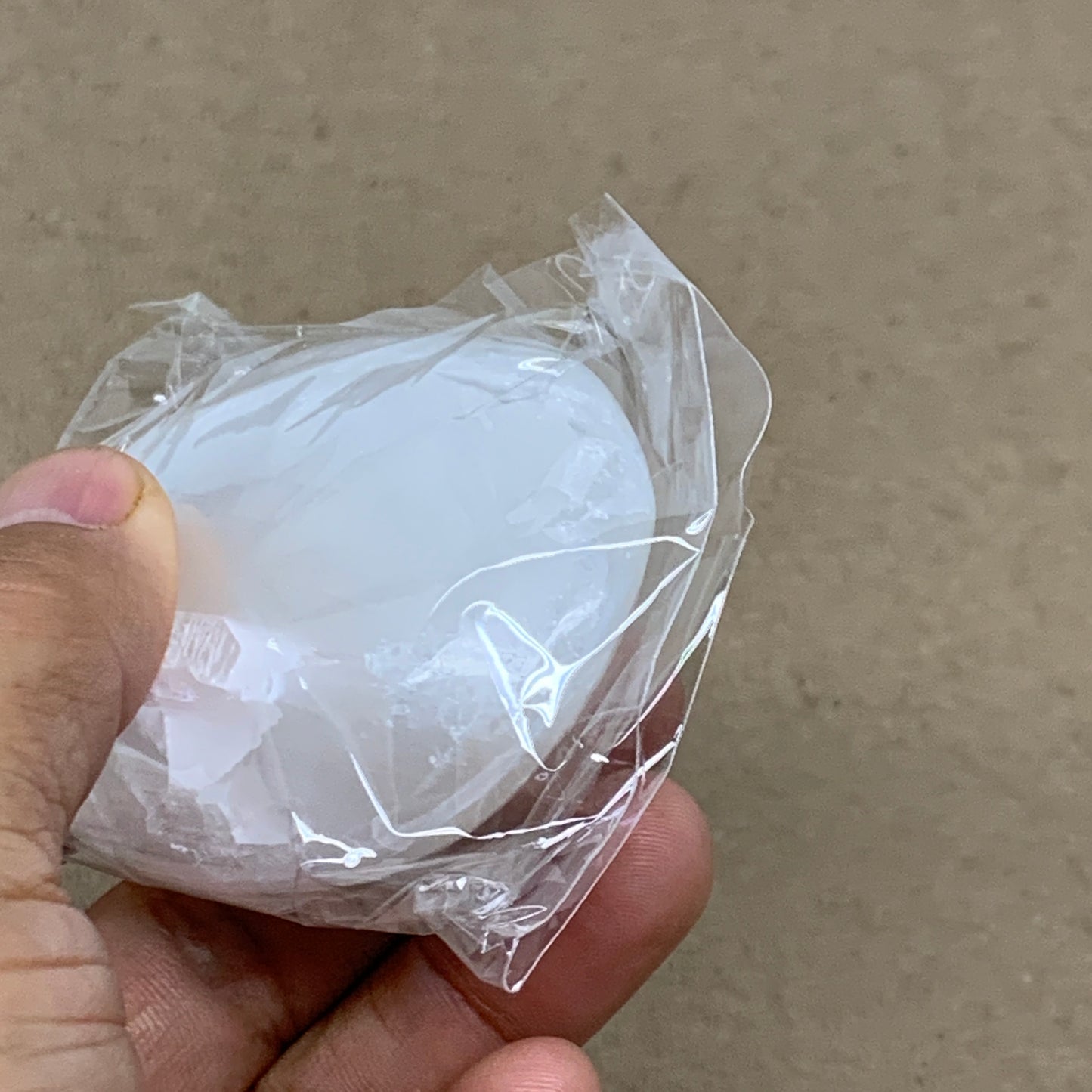 108g, 2.7"x2"x1", White Selenite Palmstone Crystal Pillow Reiki, B36363