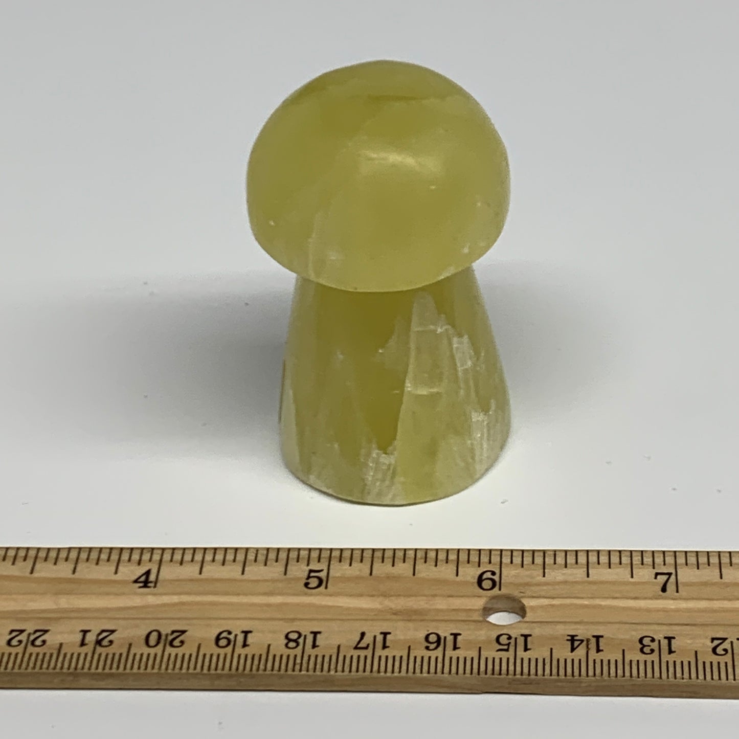 158.5g, 2.5"x1.4" Natural Lemon Calcite Mushroom Gemstone @Pakistan, B31641