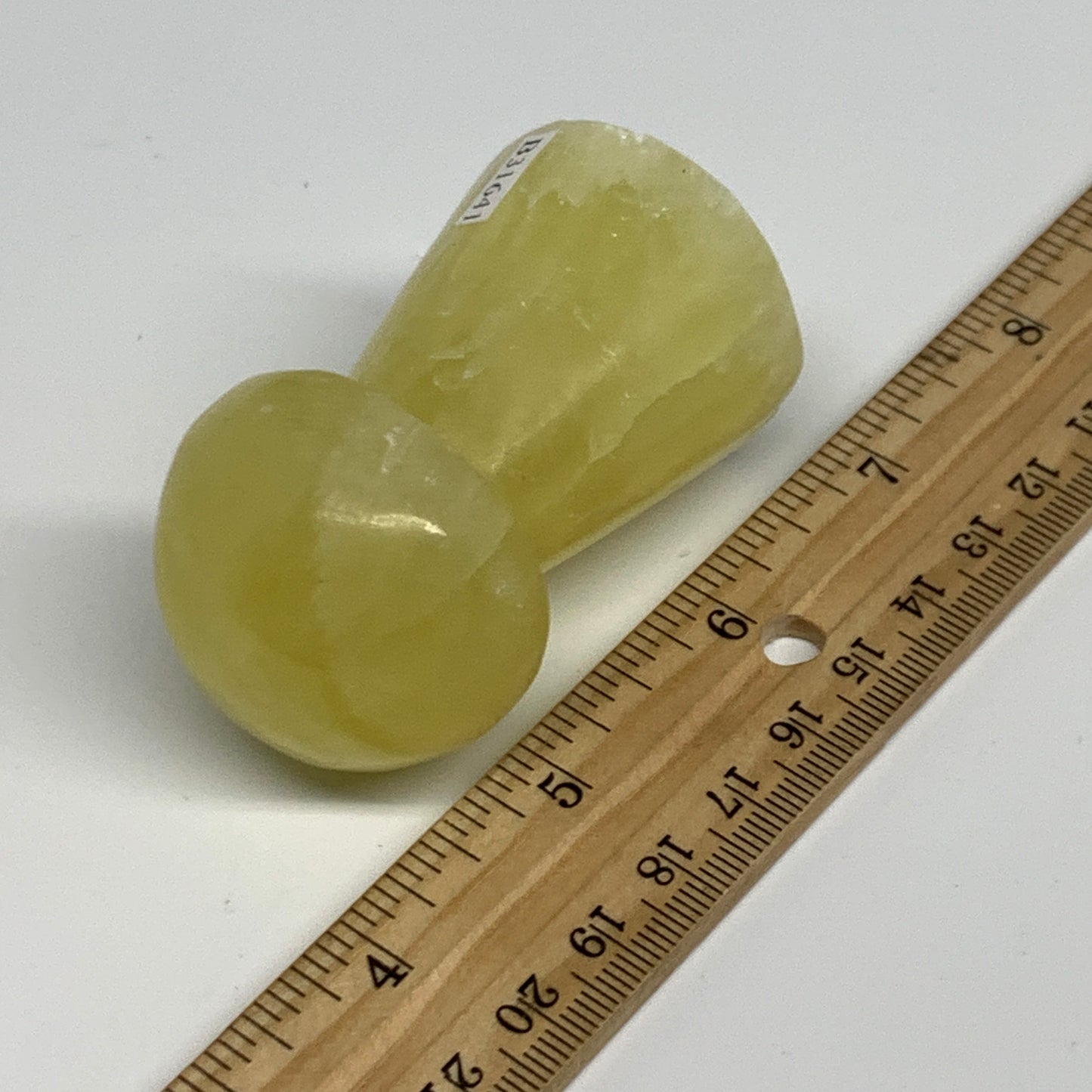 158.5g, 2.5"x1.4" Natural Lemon Calcite Mushroom Gemstone @Pakistan, B31641